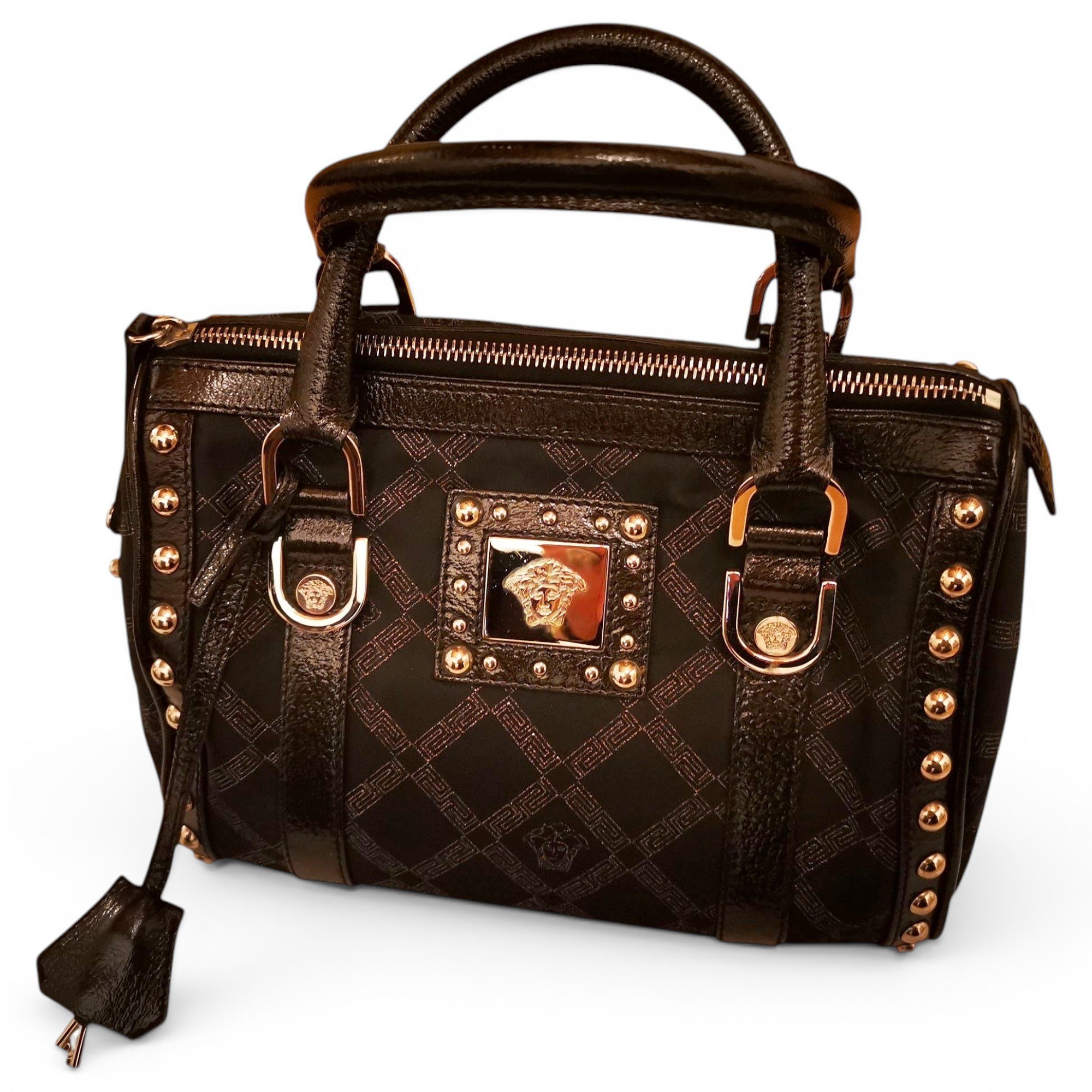 Patent leather handbag
