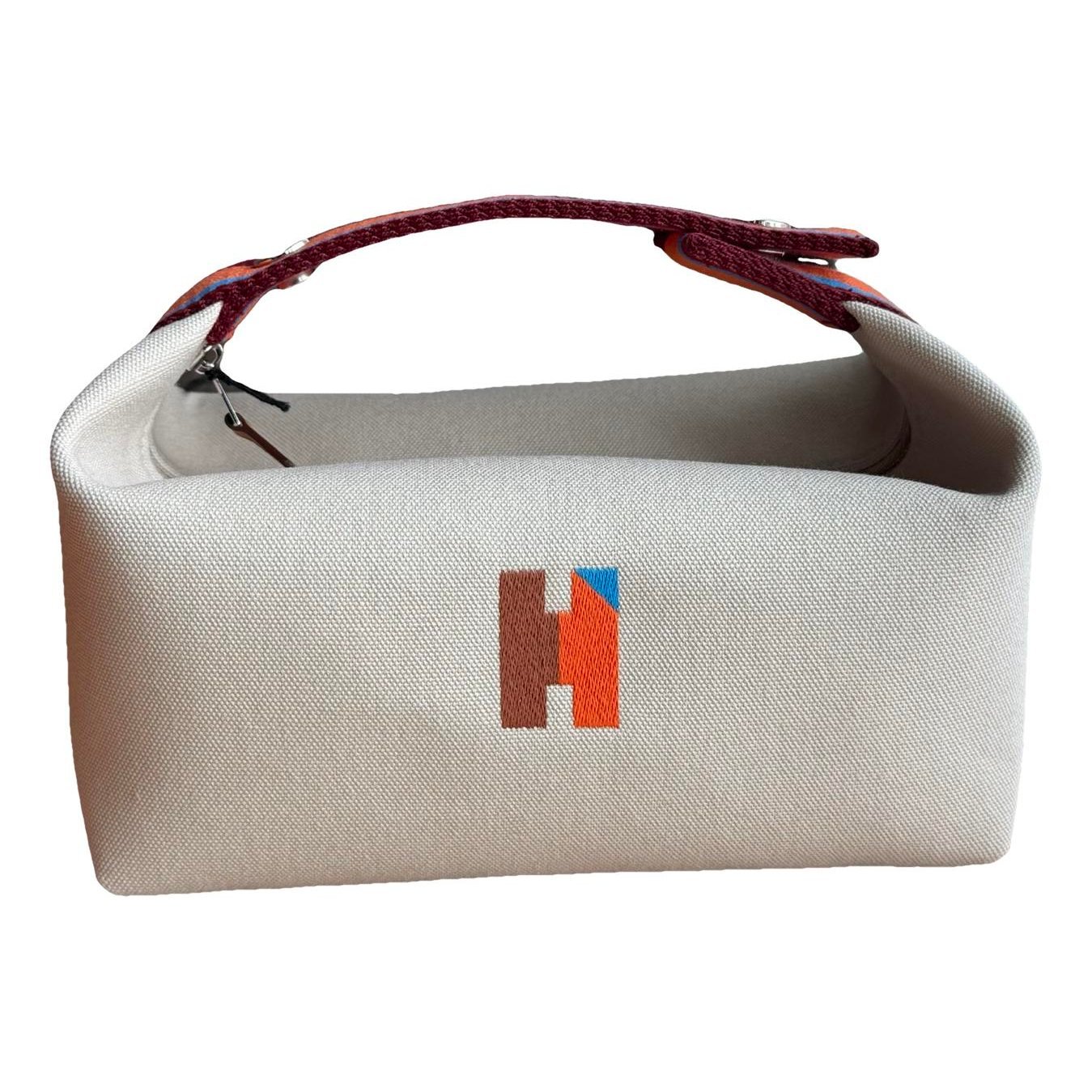 Hermes Bride A Brac Handbag White Toile H Canvas