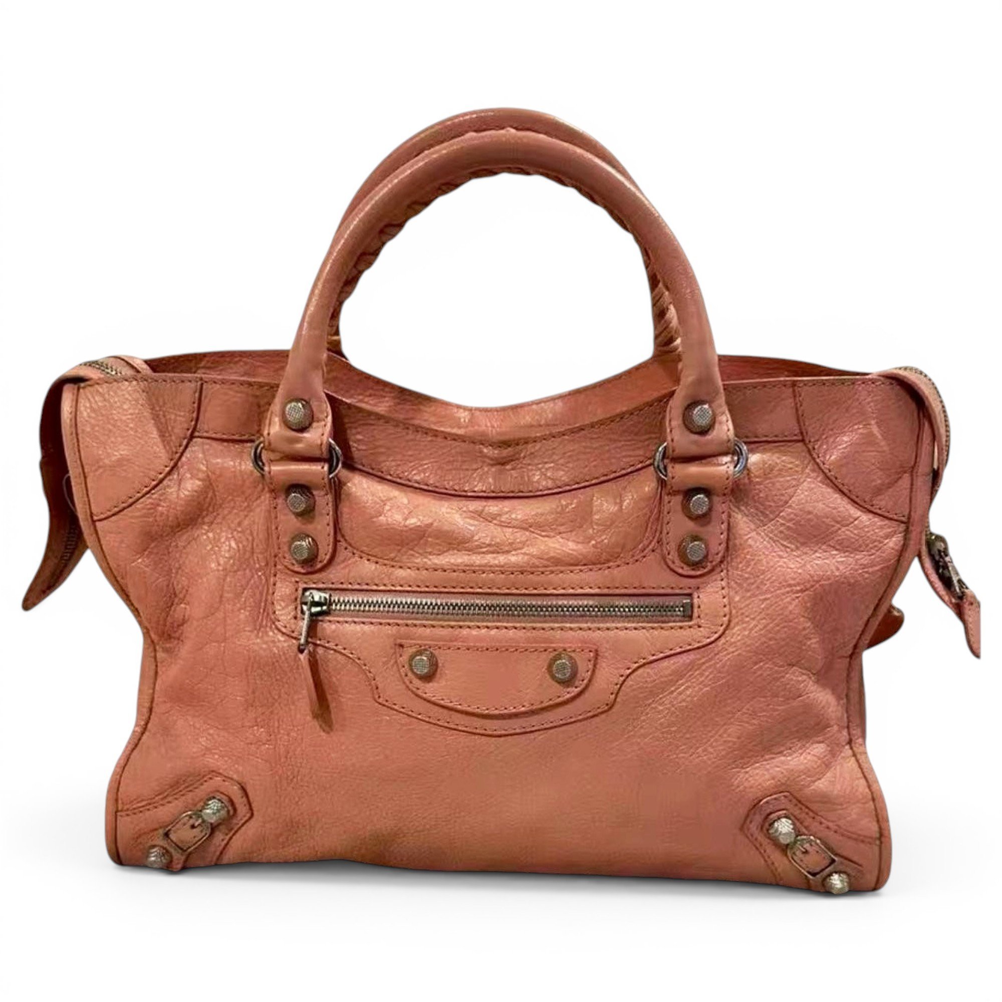 City leather handbag