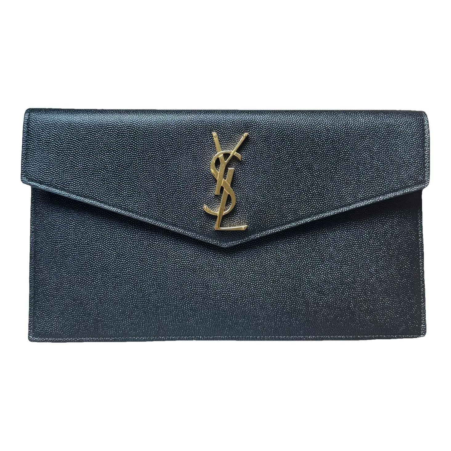 Leather clutch bag