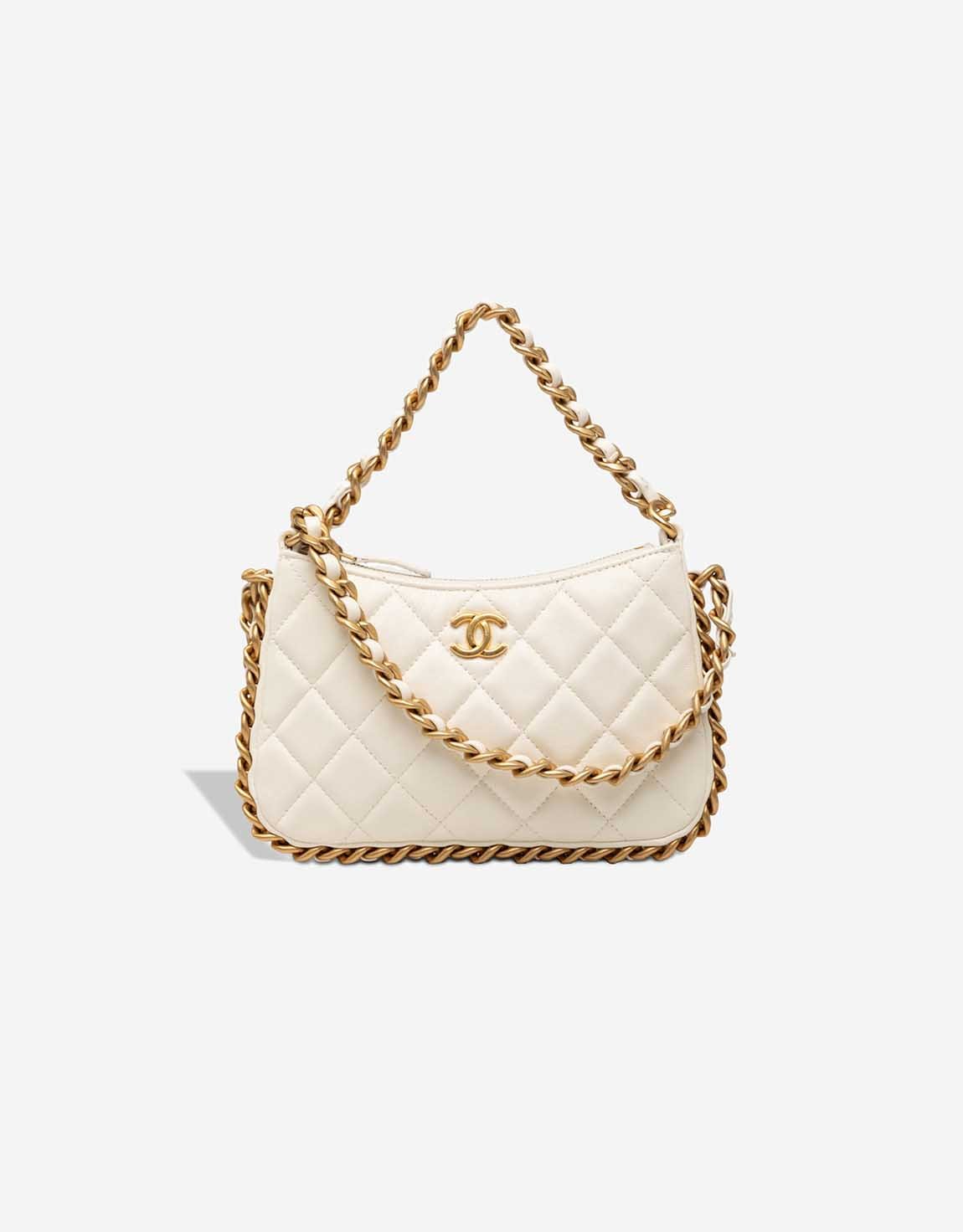 Chanel 
		Chain Around Hobo Lamb White    