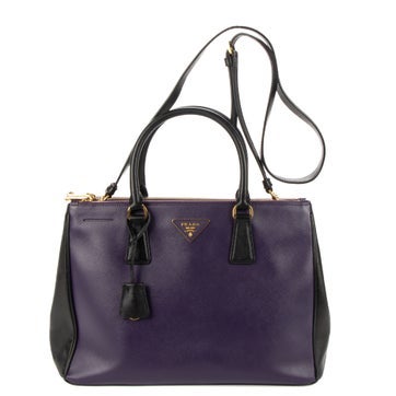 Leather Double Zip Galleria Tote