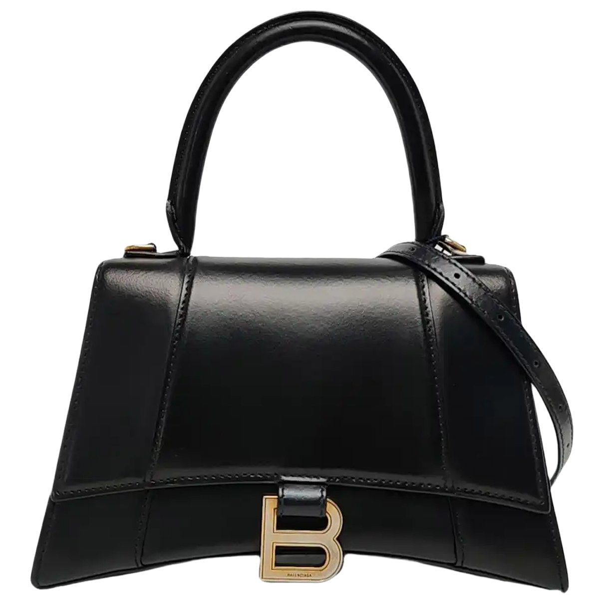 Hourglass leather handbag