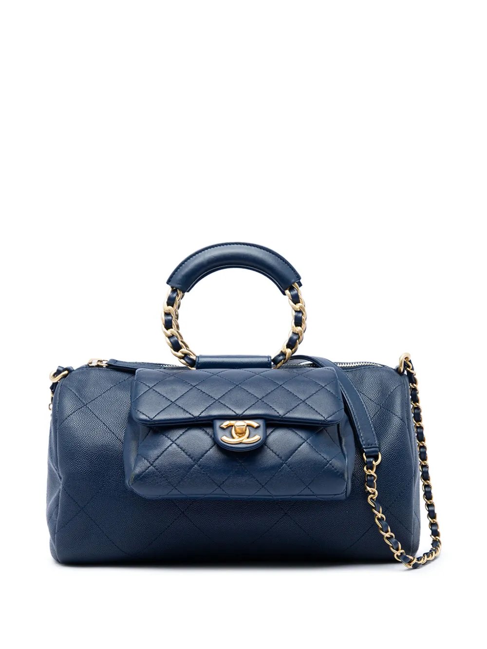 2019 Small Quilted Caviar and Lambskin In The Loop Bowling Bag satchel