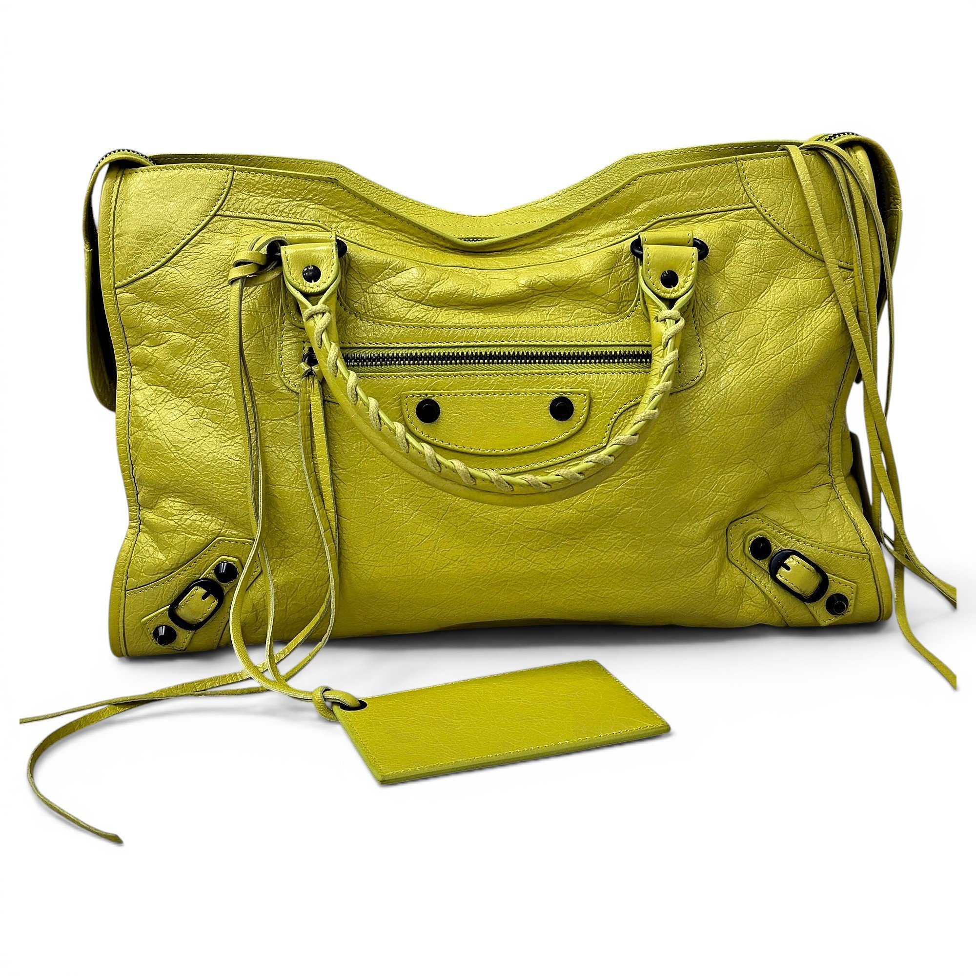City leather handbag