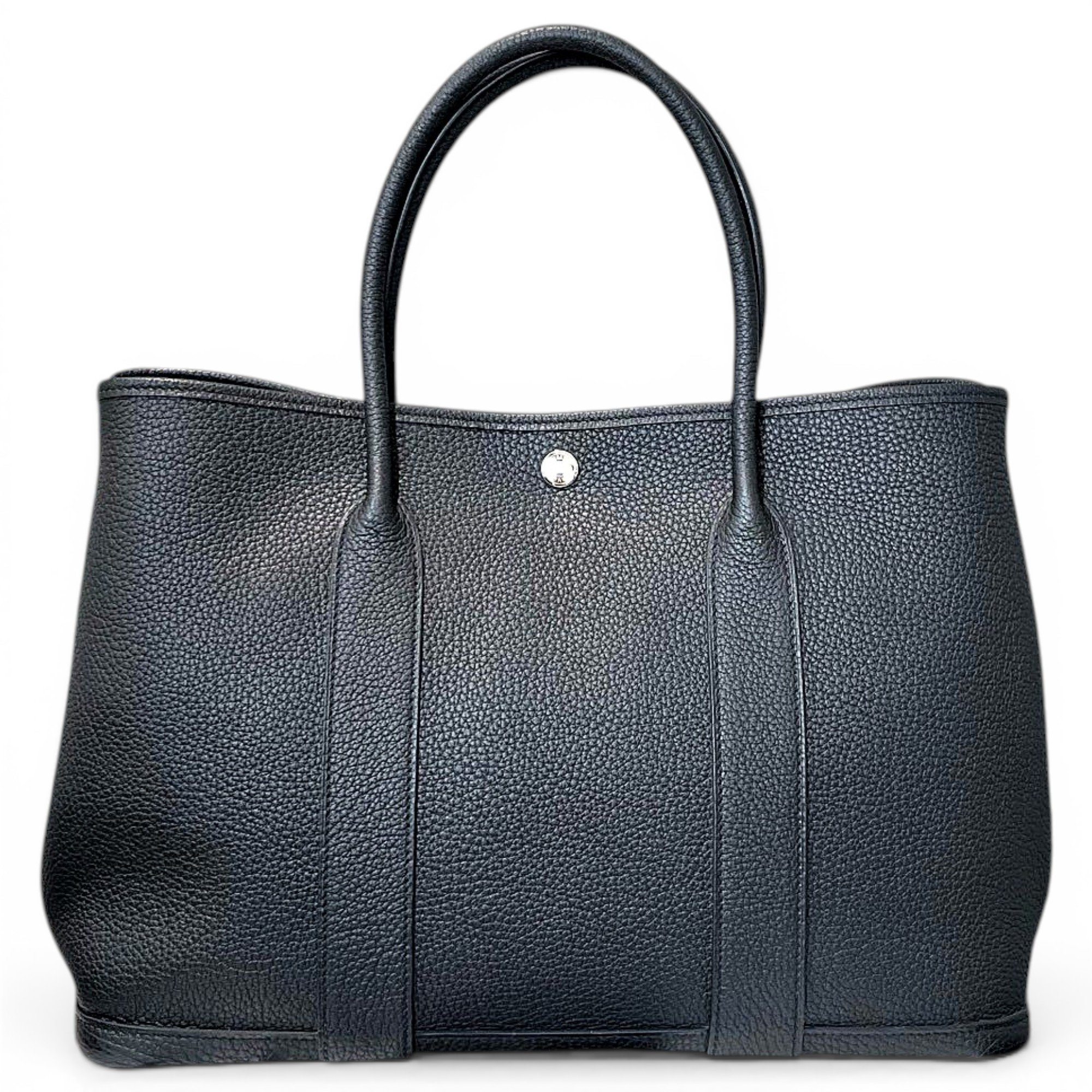 Hermes Garden Party 36 Handbag Black Negonda Leather