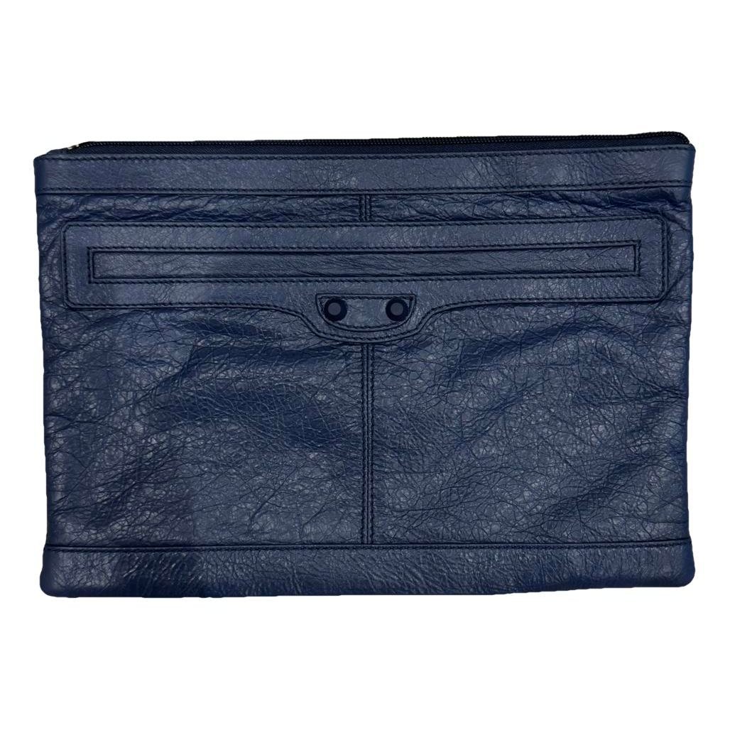 Leather clutch bag