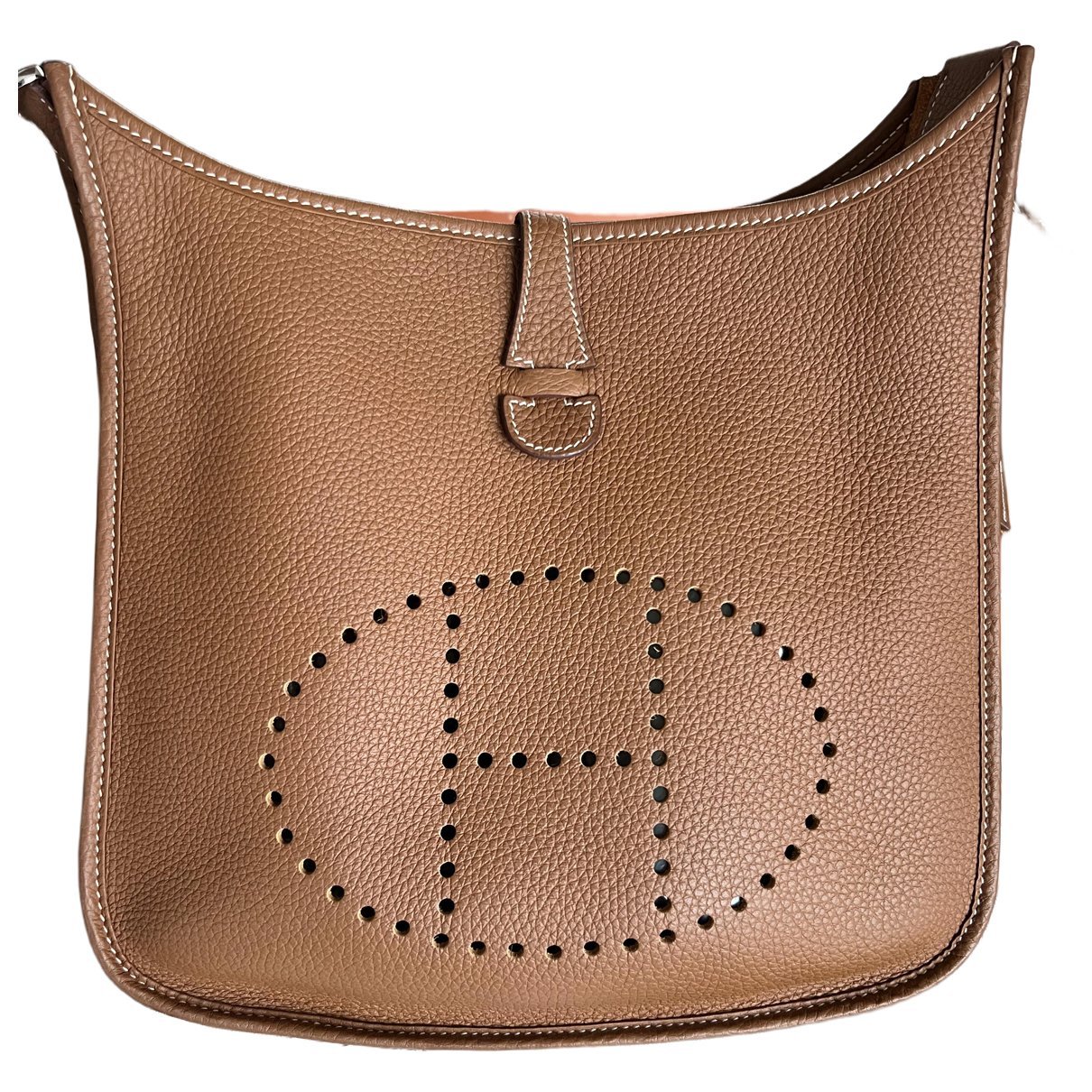 Hermes Evelyne Handbag Gold Clemence Leather