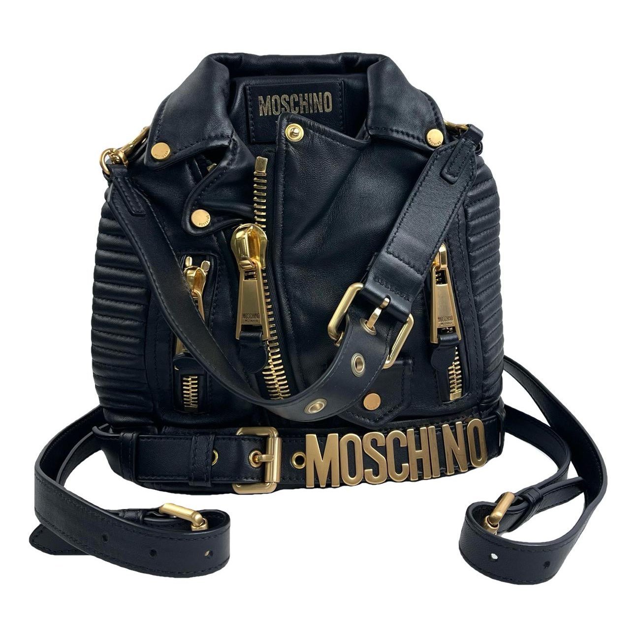 Biker leather handbag