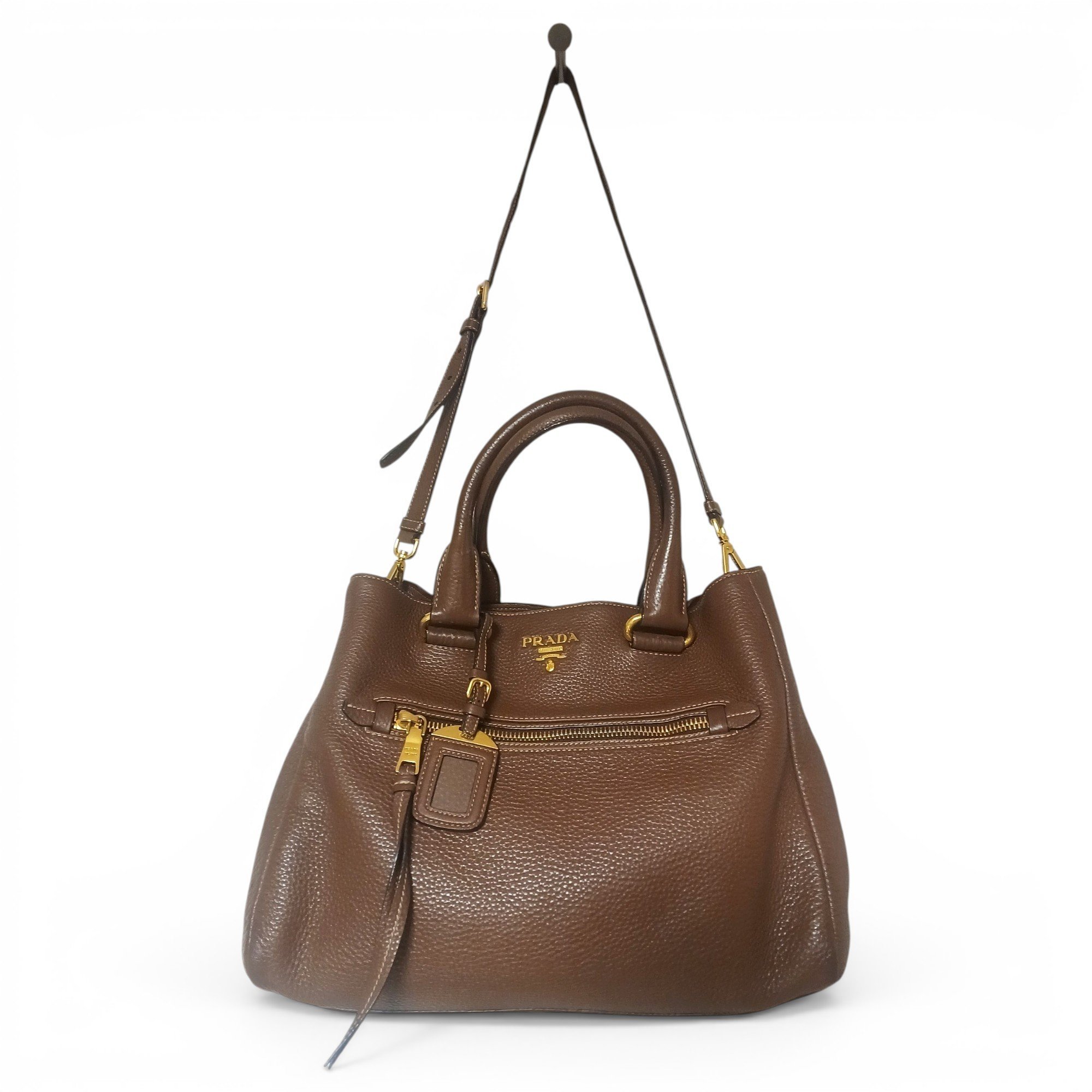 Double leather handbag