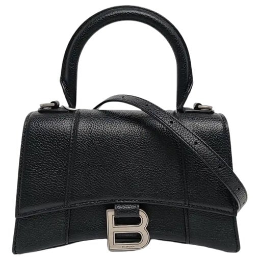 Hourglass leather handbag