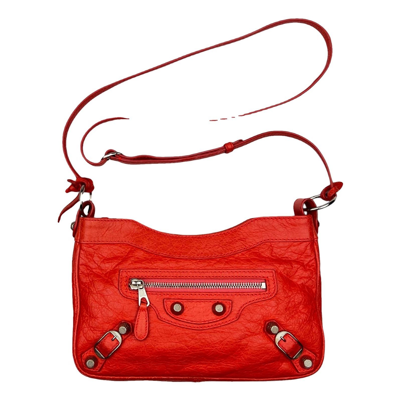 Hip leather handbag