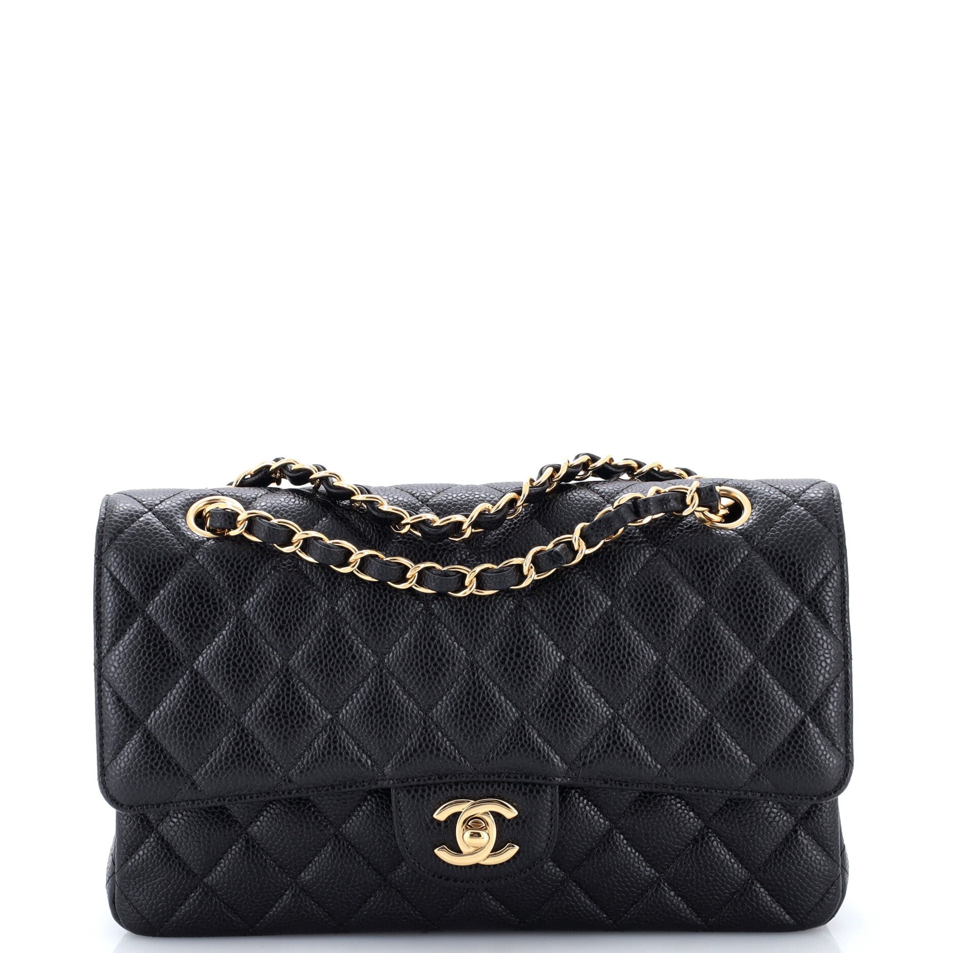 Classic Double Flap Bag Quilted Caviar Medium