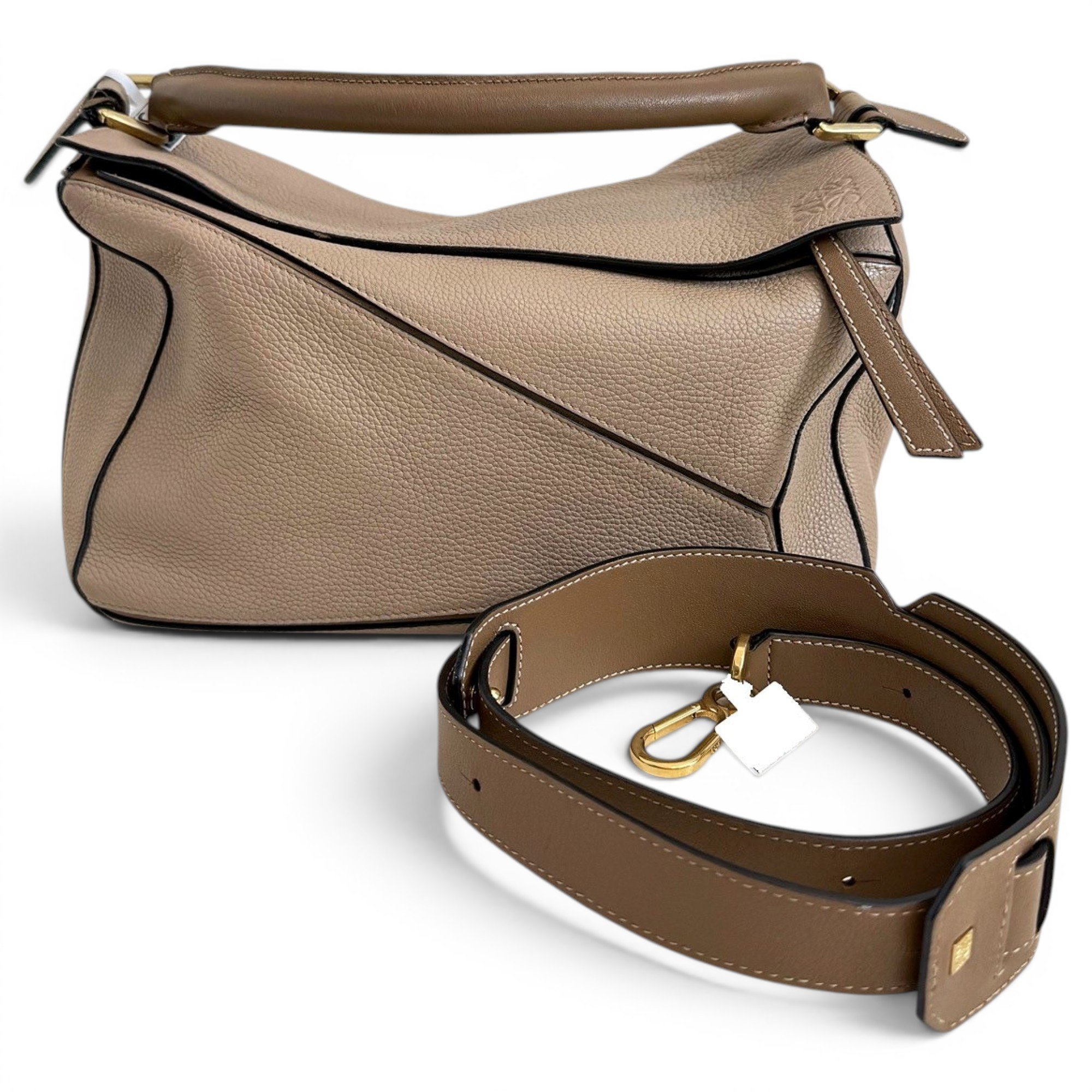 Puzzle leather handbag