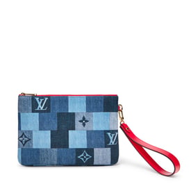 Louis Vuitton Blue and Red Damier Monogram Denim City Pouch Gold Hardware, 2019