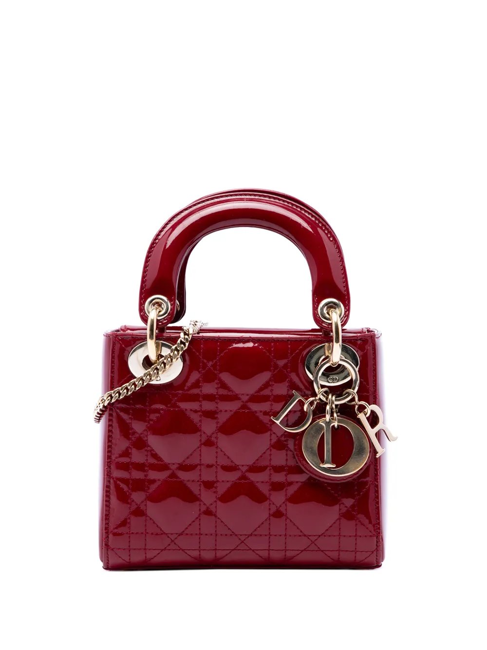 2017 Mini Patent Cannage Lady Dior satchel
