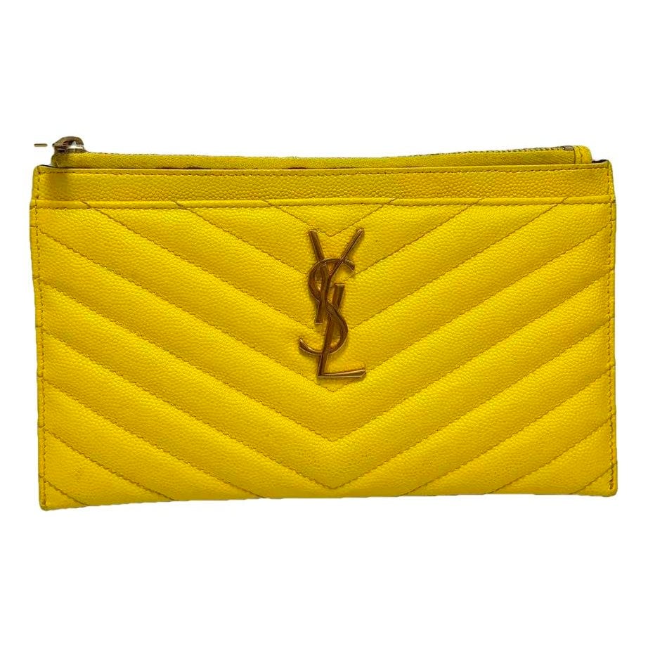 Leather clutch bag