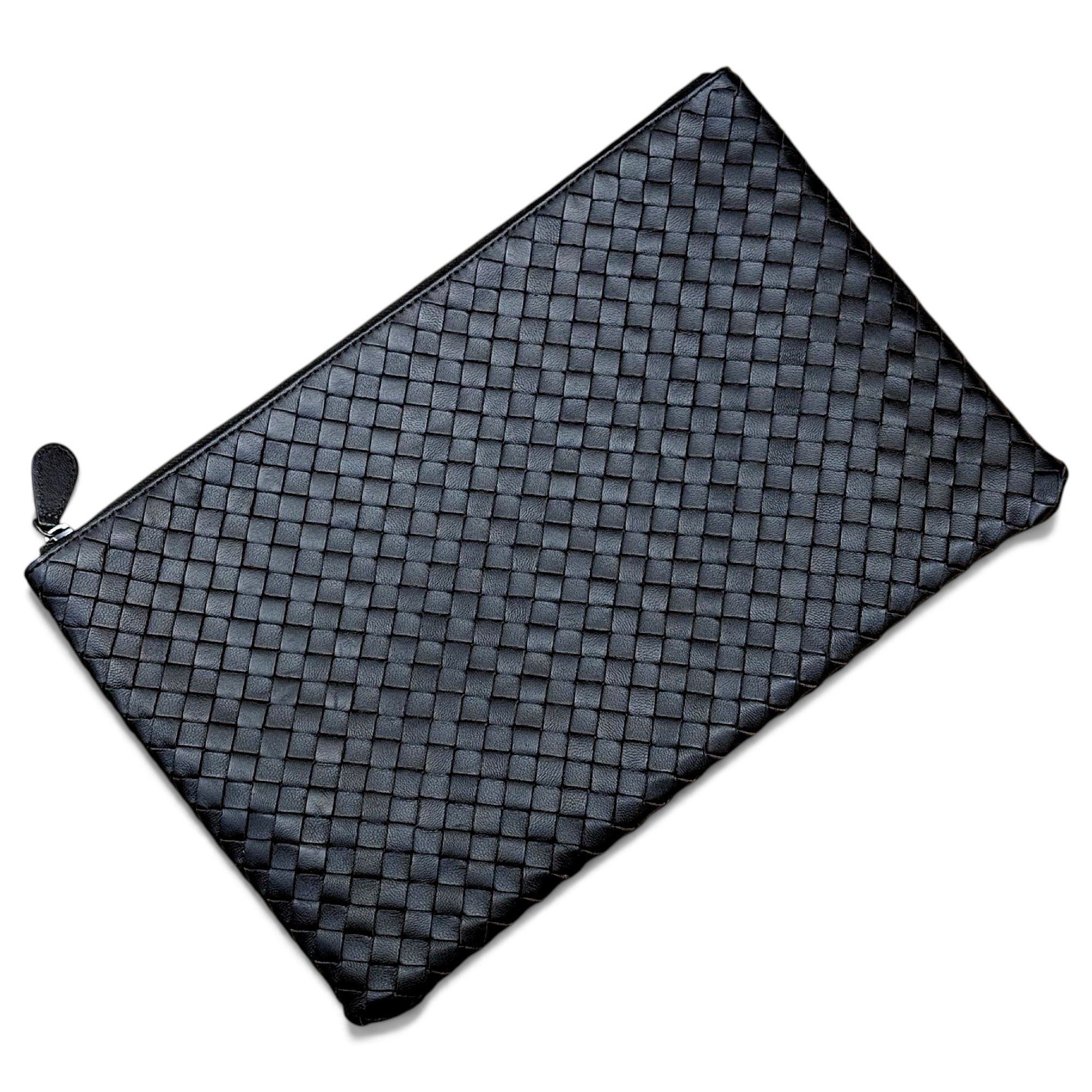 Leather clutch bag
