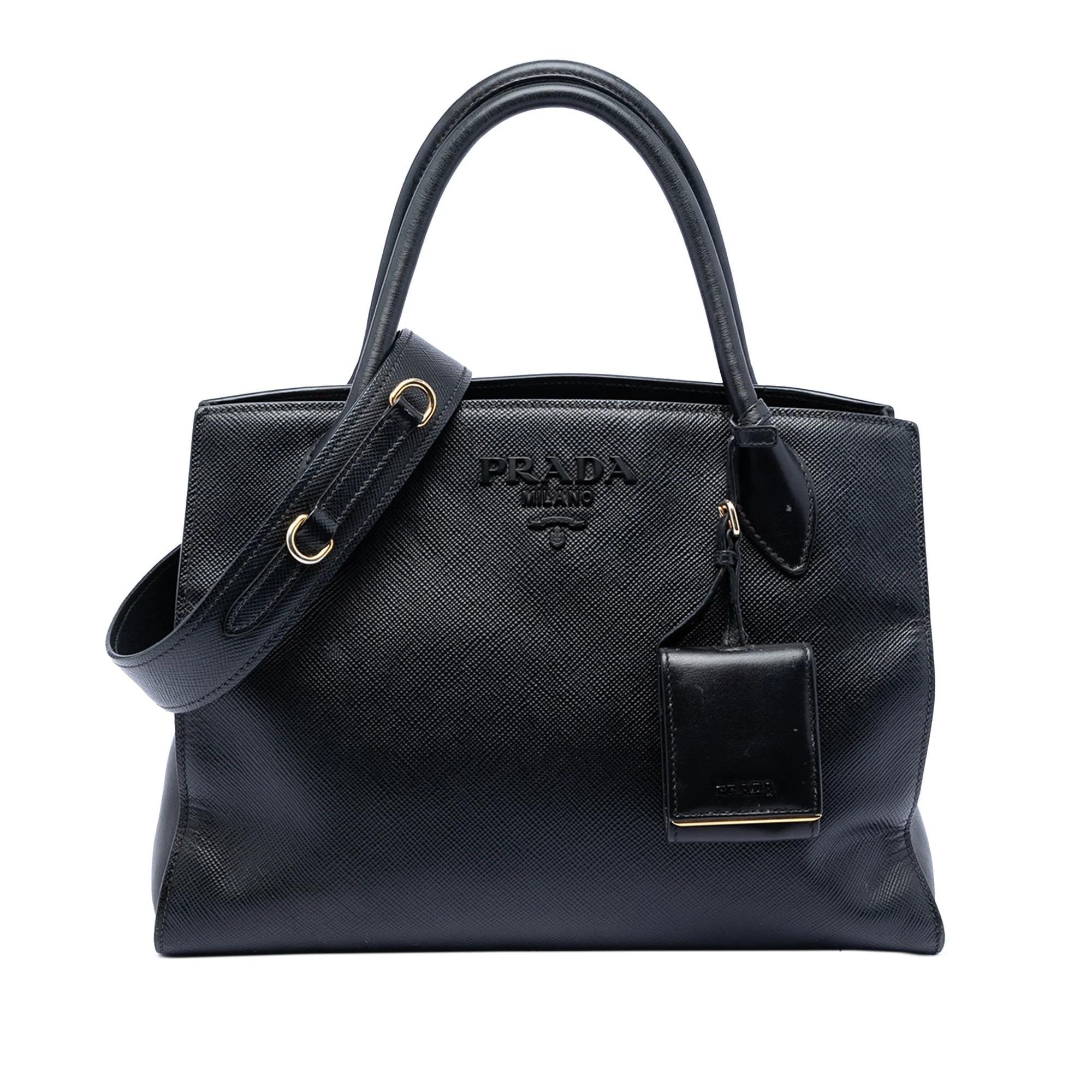 Monochrome leather handbag