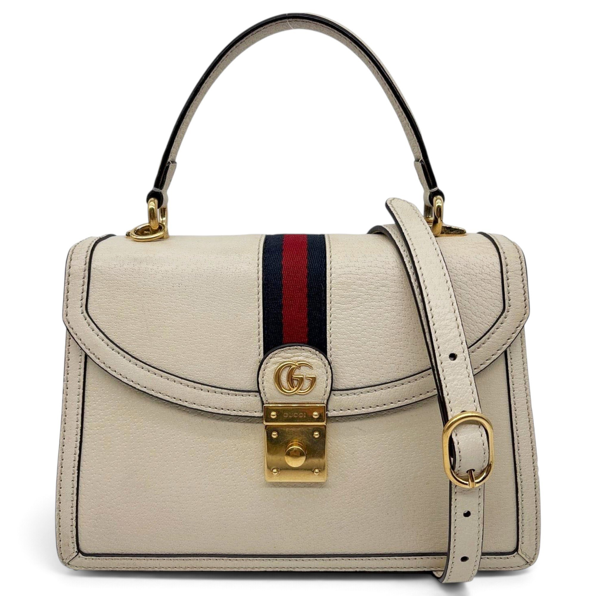 Ophidia Flap Top Handle leather handbag