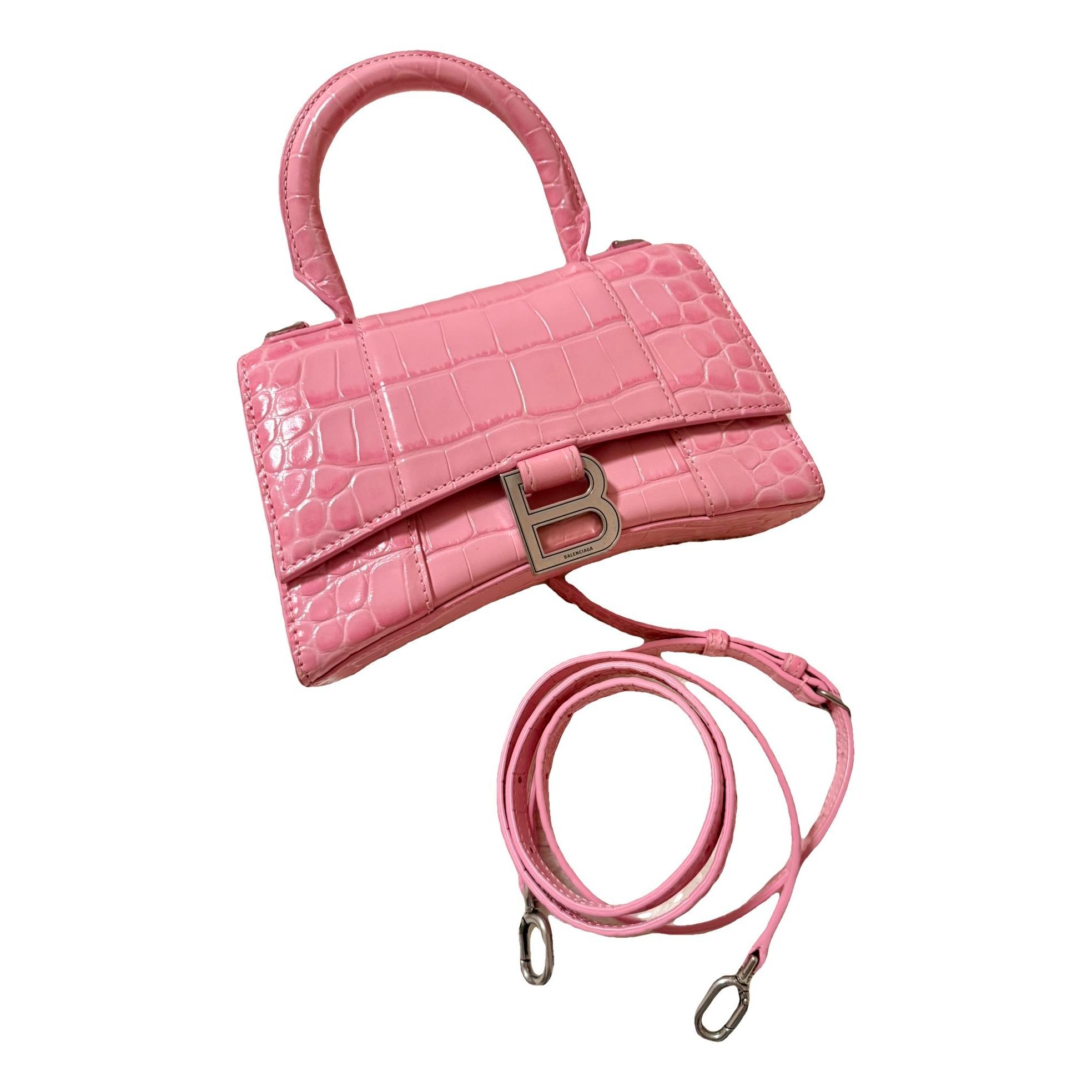 Hourglass leather handbag