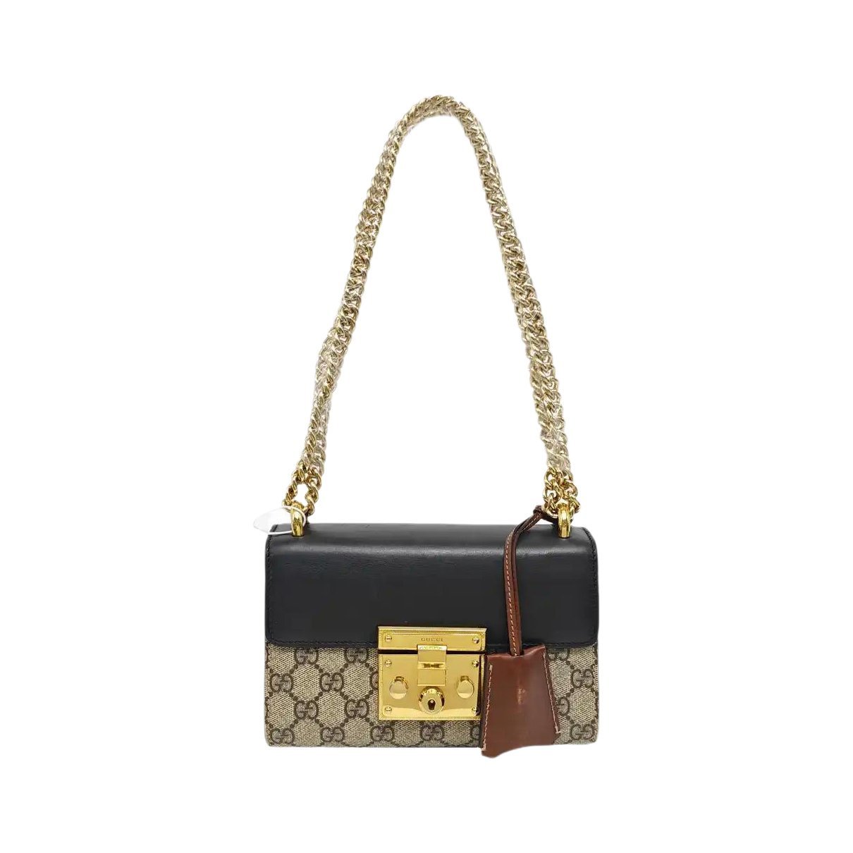 Padlock leather crossbody bag