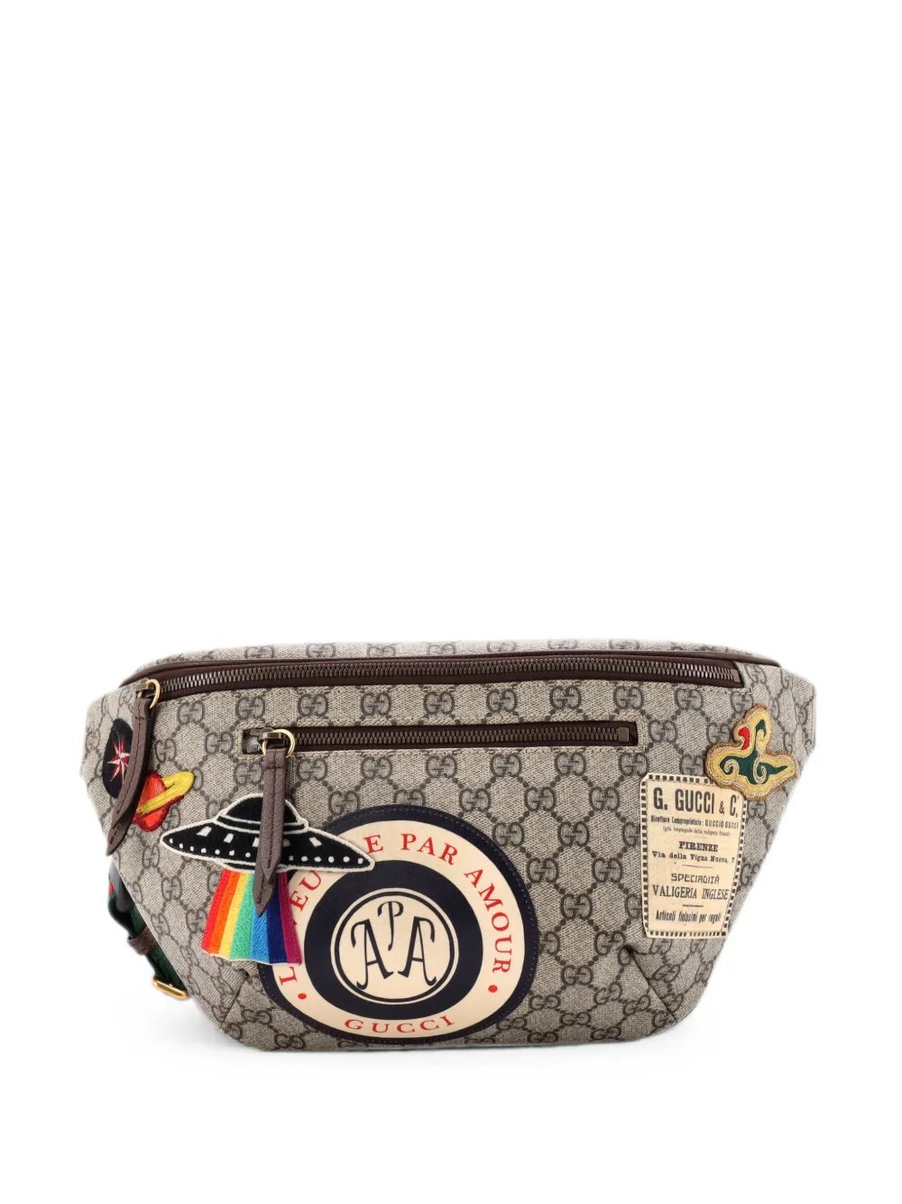 Courrier Zip GG Coated Canvas with Applique belt bag