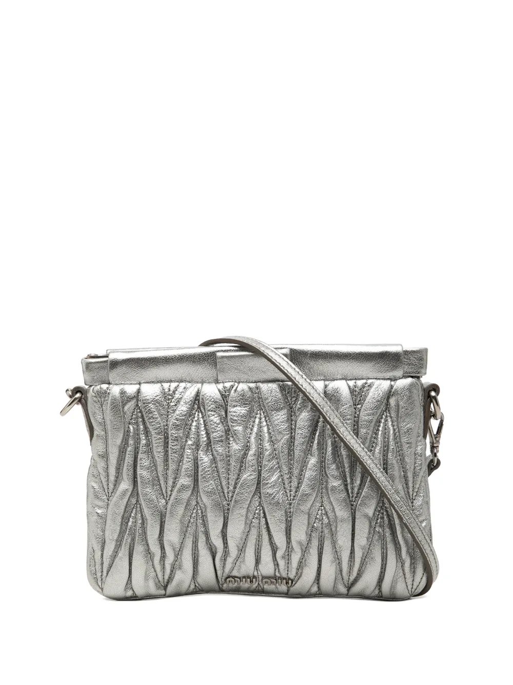 2010-2026 Matelasse Metallic Nappa Frame Clutch with Strap crossbody bag