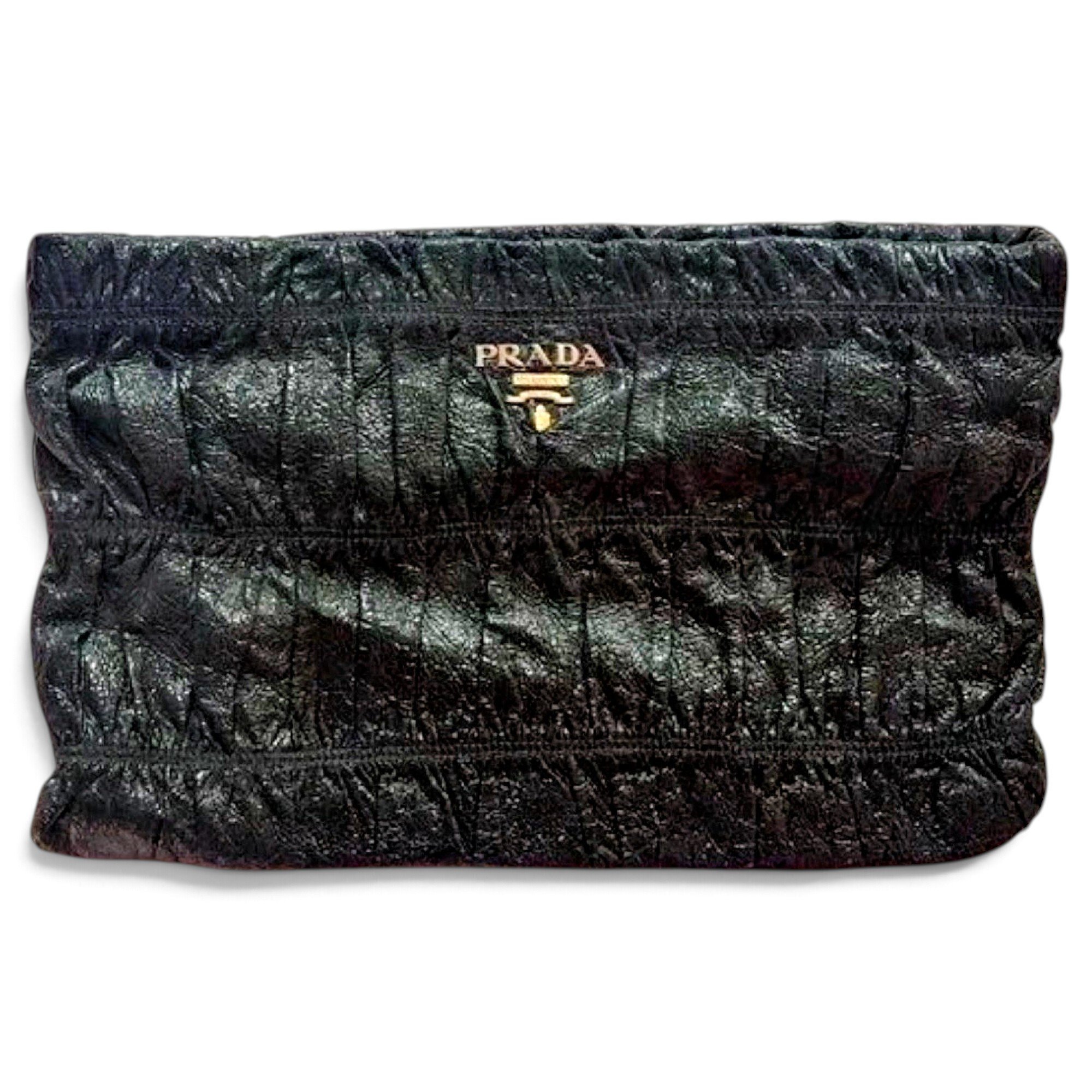 Leather clutch bag