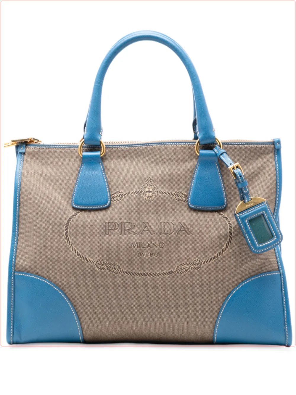 2010-2025 Saffiano Trimmed Canvas Canapa Logo Double Zip satchel