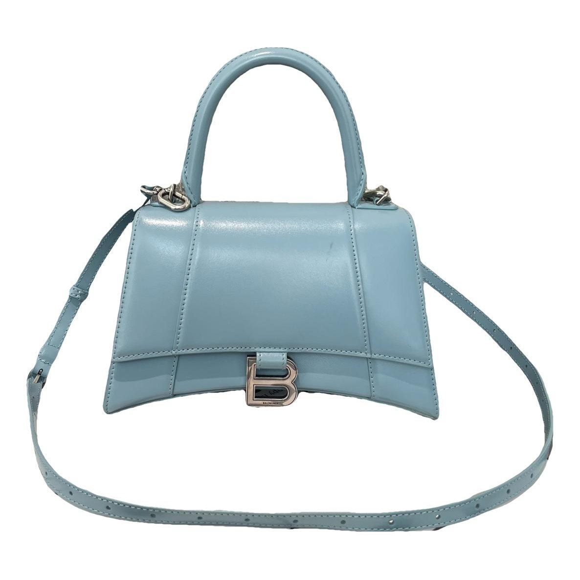 Hourglass leather handbag
