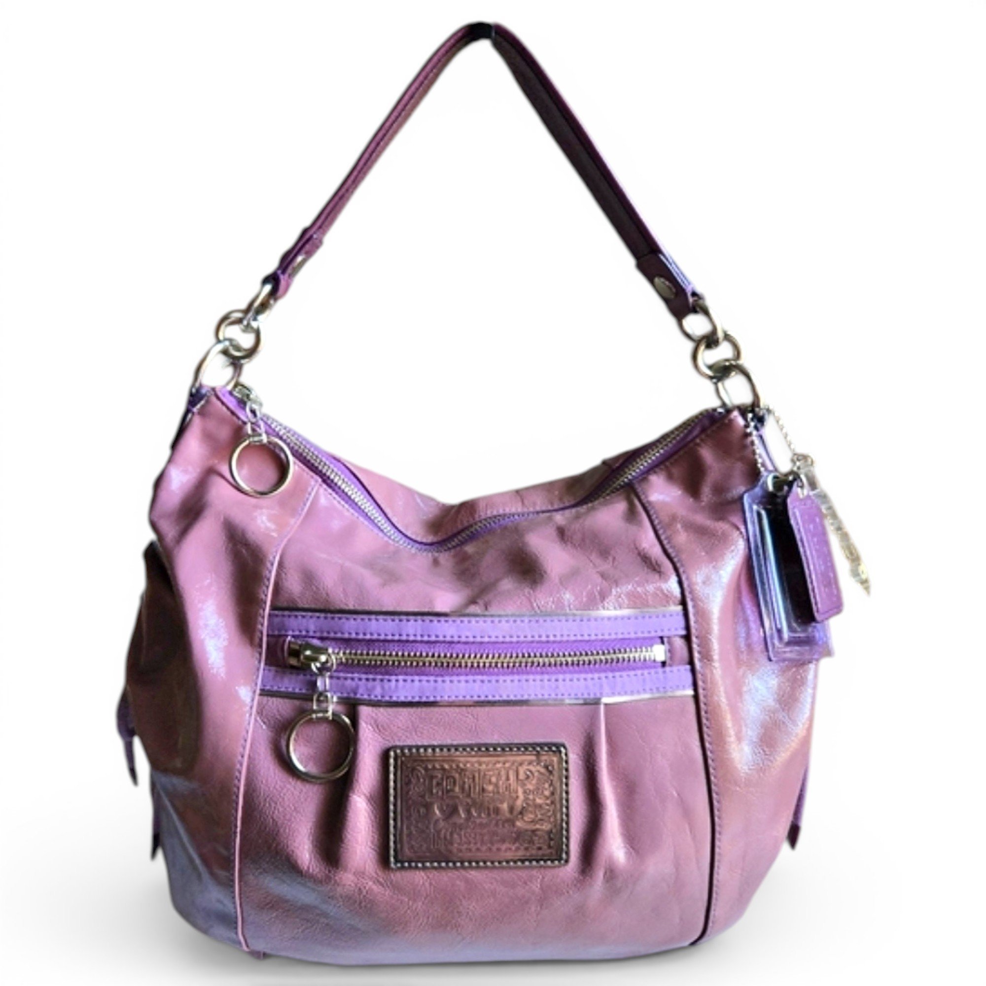 Patent leather handbag