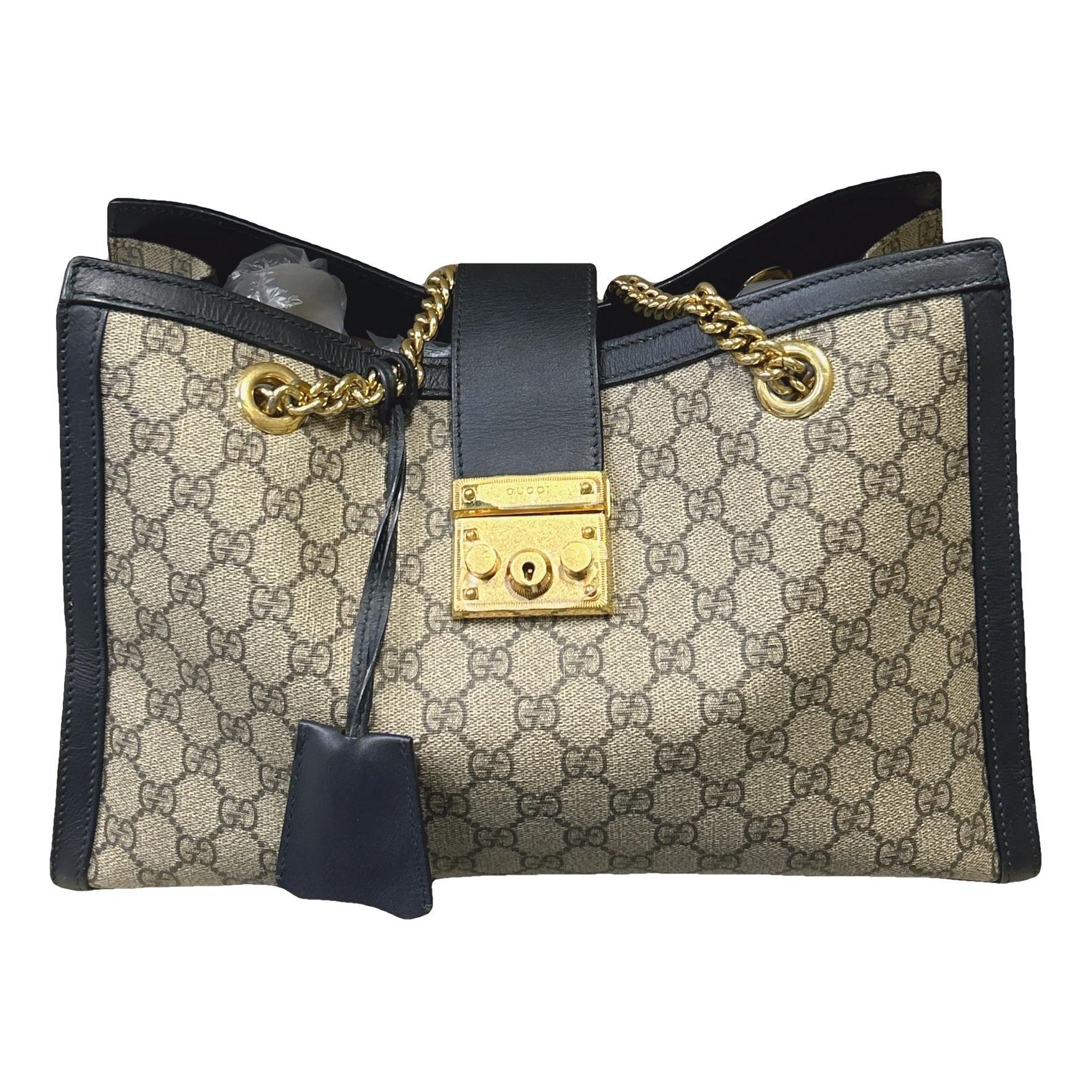 Padlock leather handbag