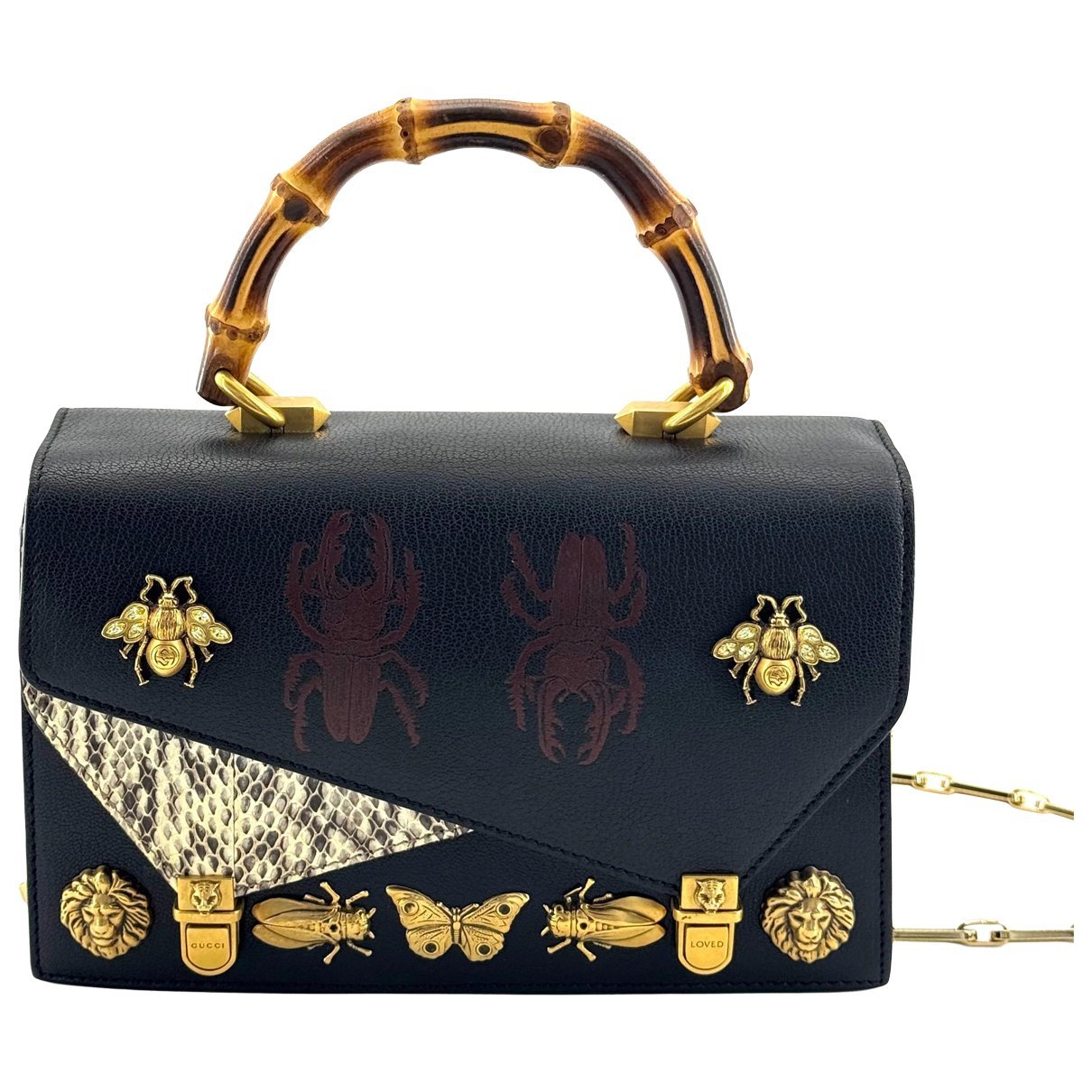 Bamboo leather handbag