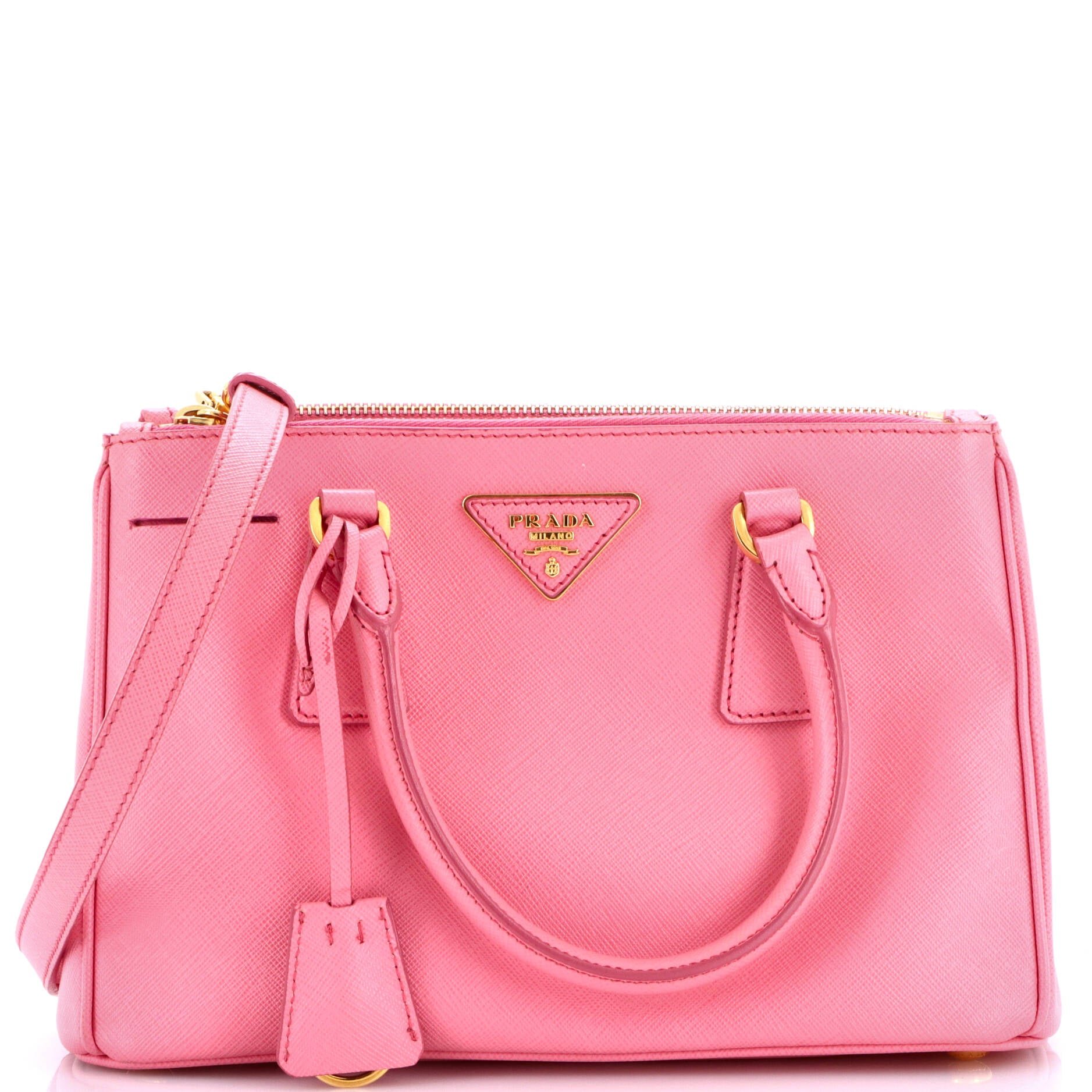 Double Zip Lux Tote Saffiano Leather Small