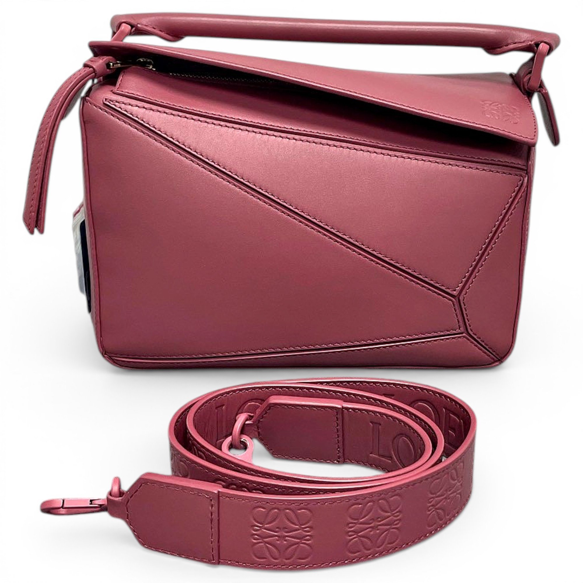 Puzzle leather handbag