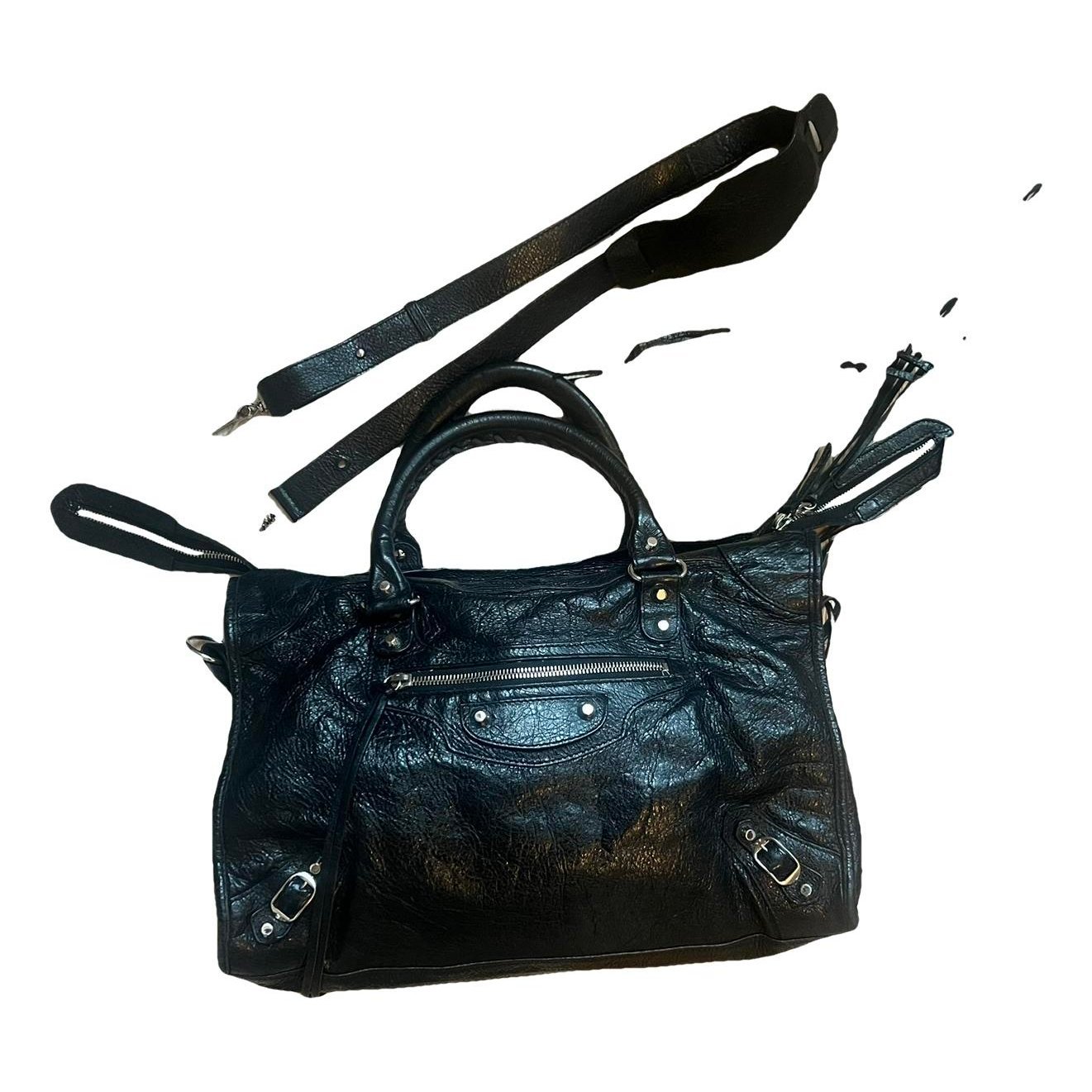 City leather handbag