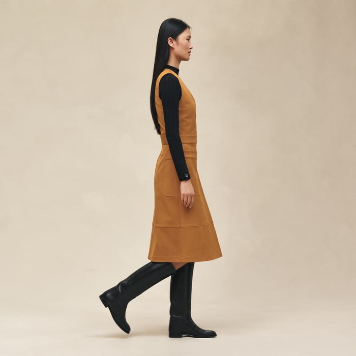 Marron Ocre Wraparound Dress