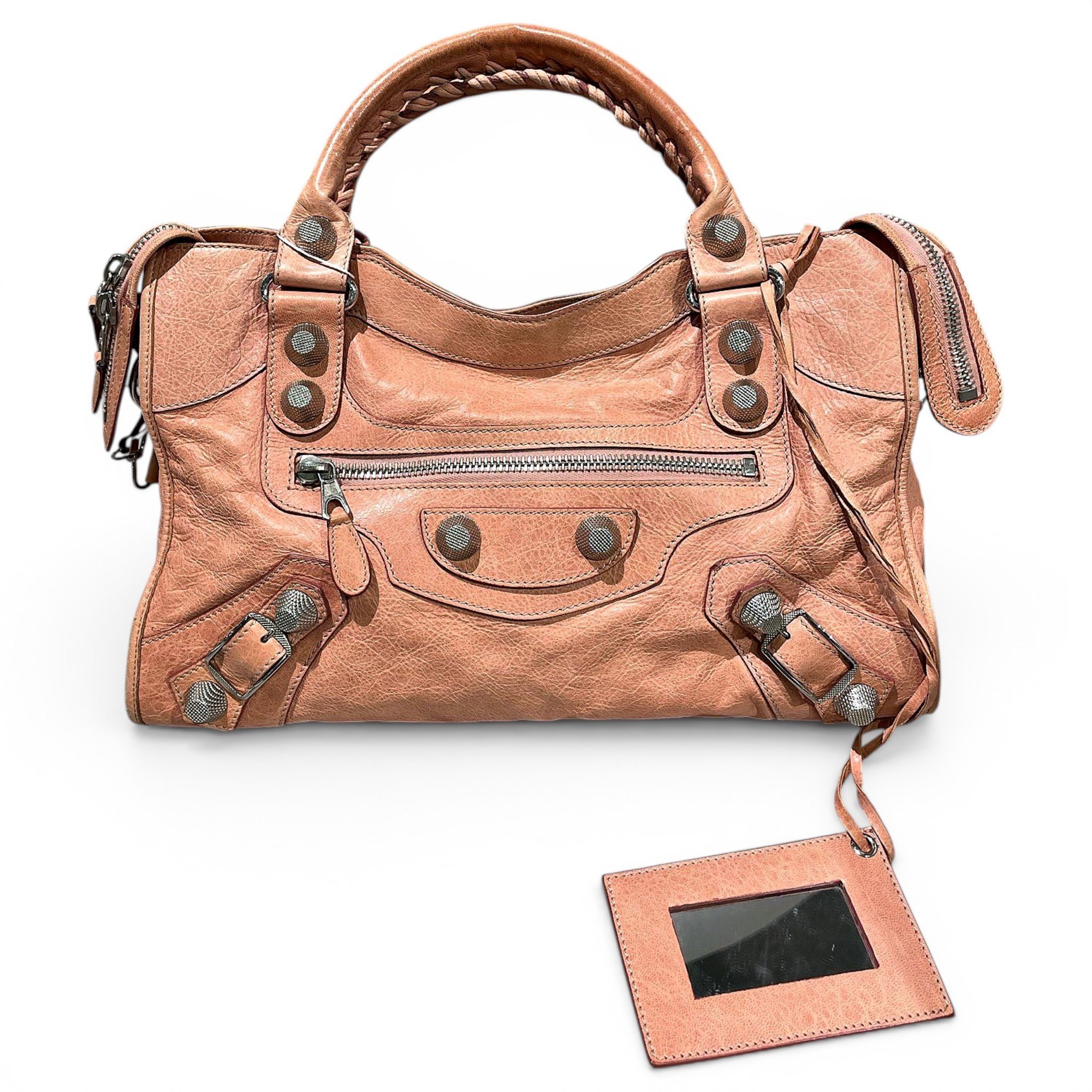 City leather handbag
