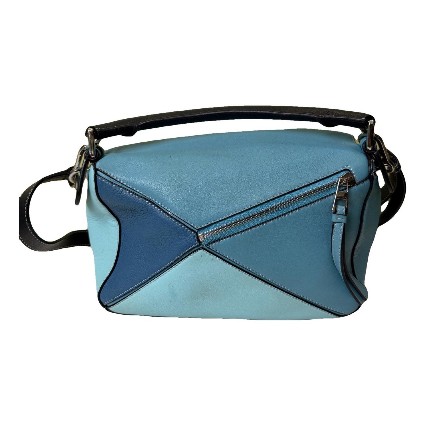 Puzzle leather handbag