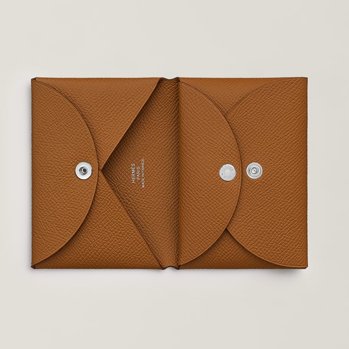 Gold Calvi Duo Compact Card Holder