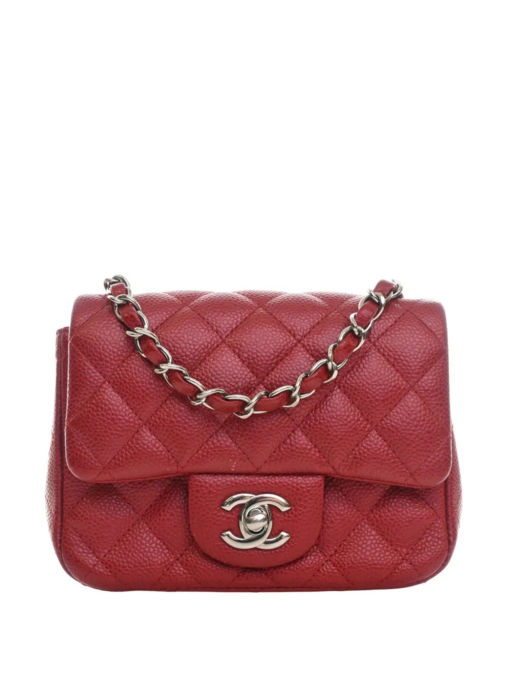 2014-2015 Mini Square Classic Caviar Single Flap crossbody bag