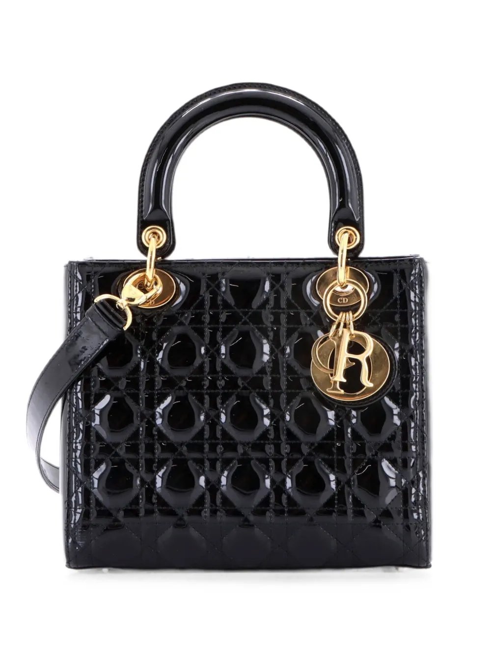 Lady Dior NM Bag Cannage Quilt Patent Medium satchel