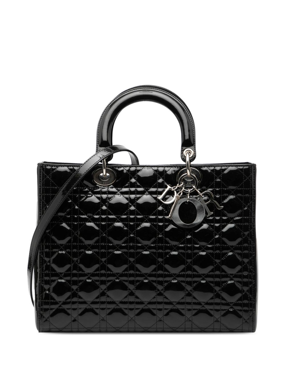 Dior 2011 Large Patent Cannage Lady Dior satchel