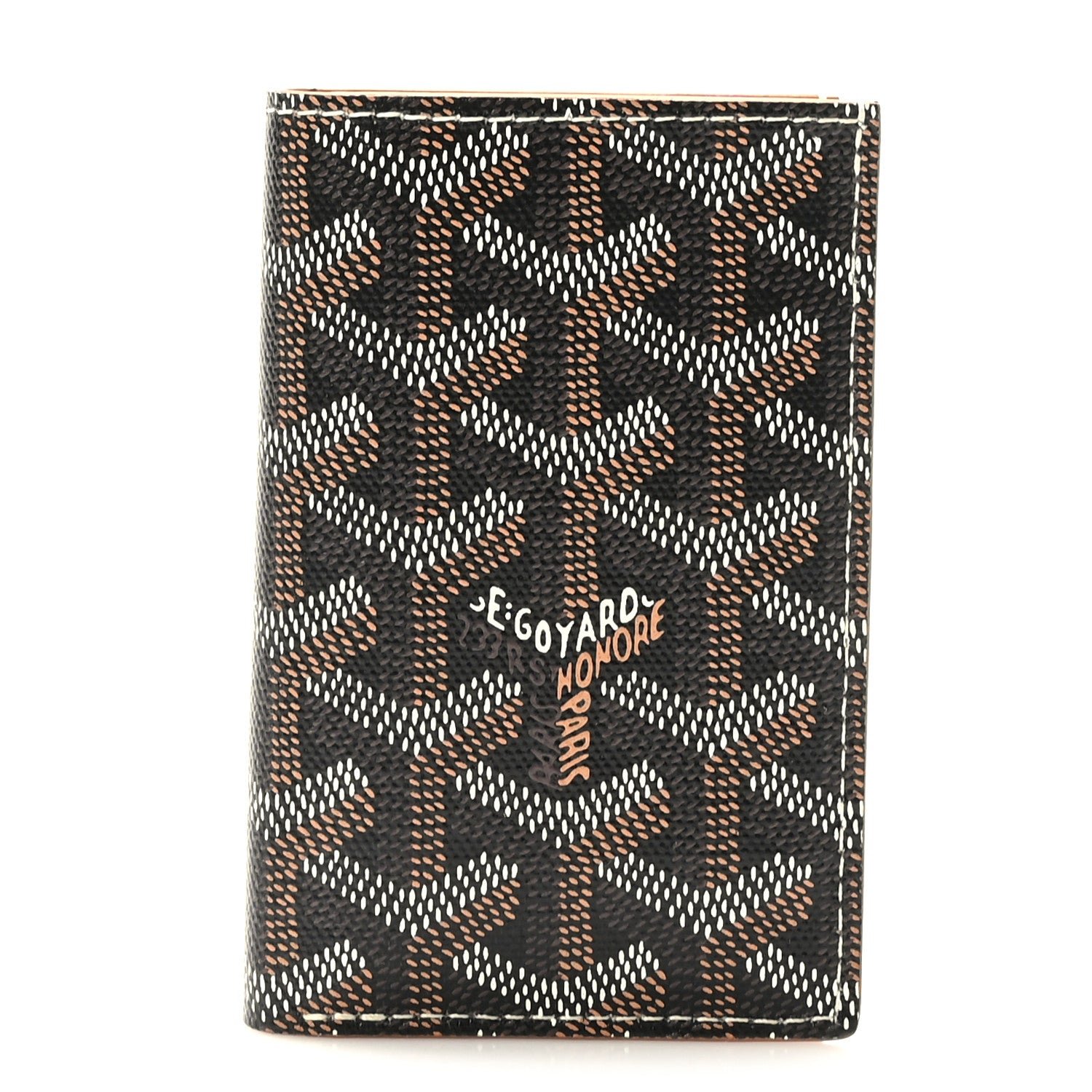 Goyard Goyardine Saint Pierre Card Holder Black Gold