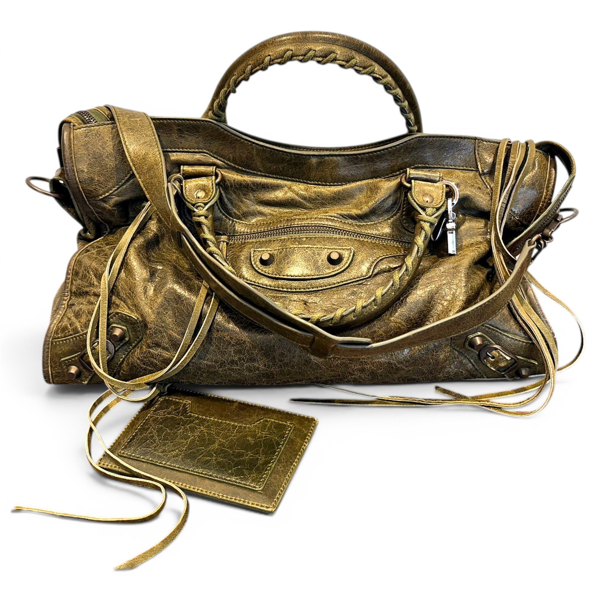 City leather handbag