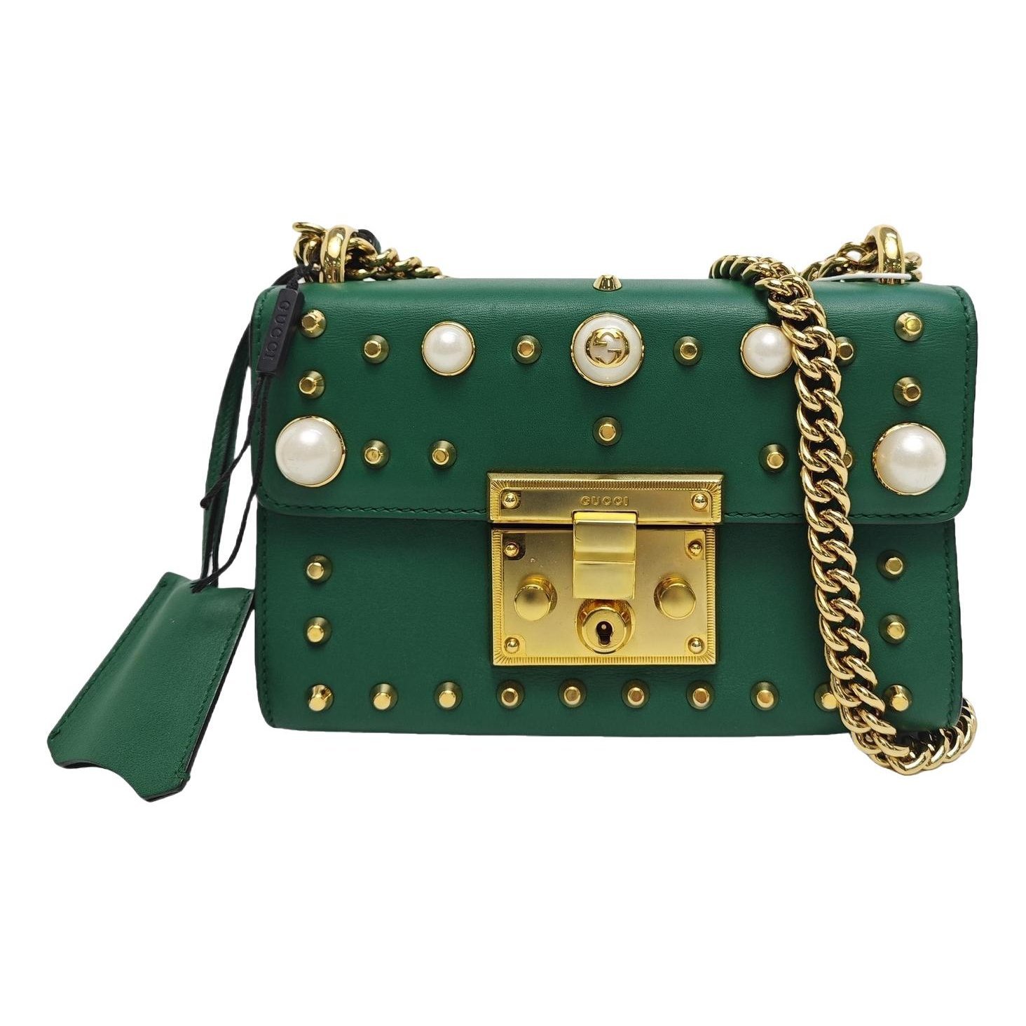 Padlock leather handbag