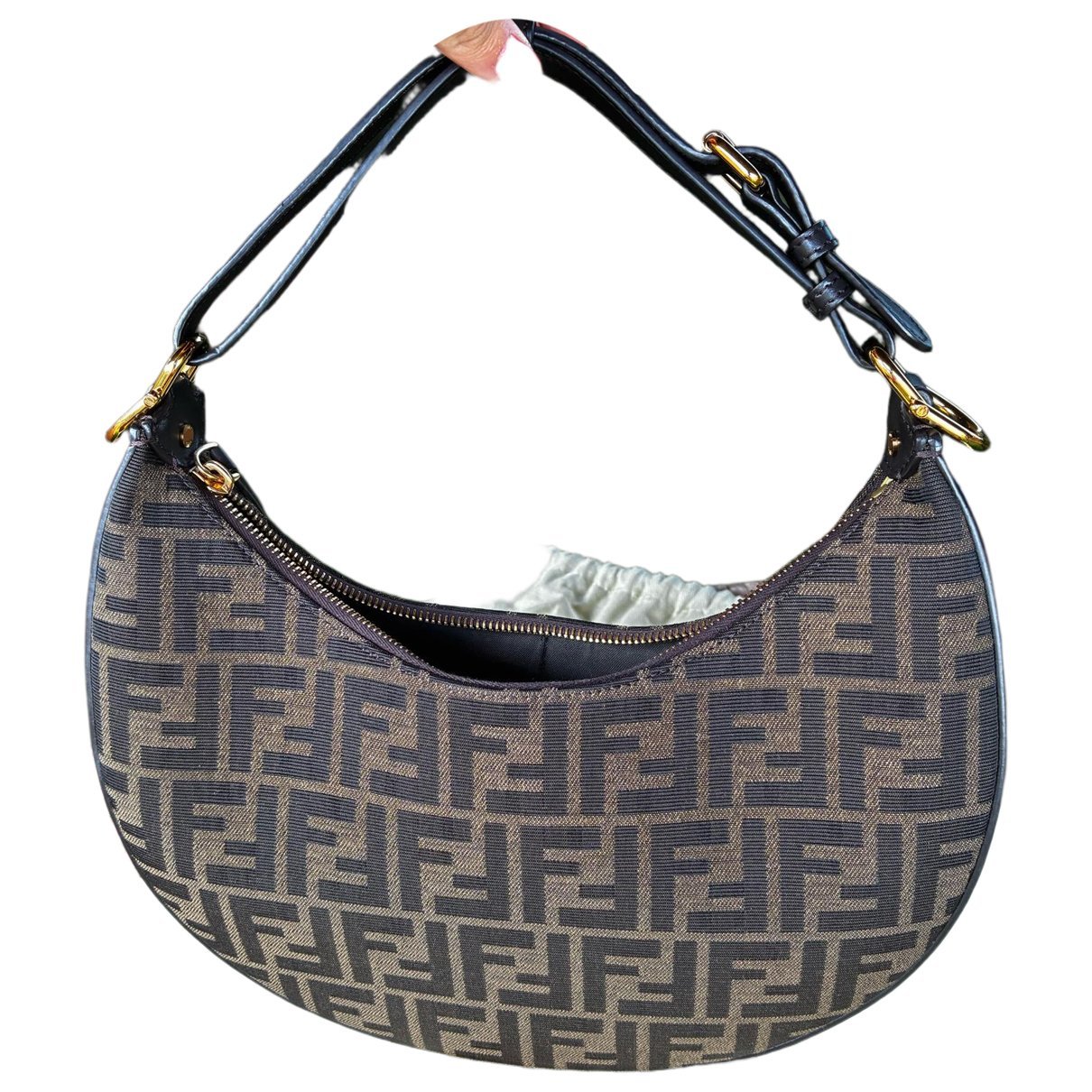Fendigraphy leather handbag