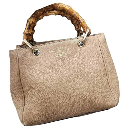 Bamboo Shopper leather handbag