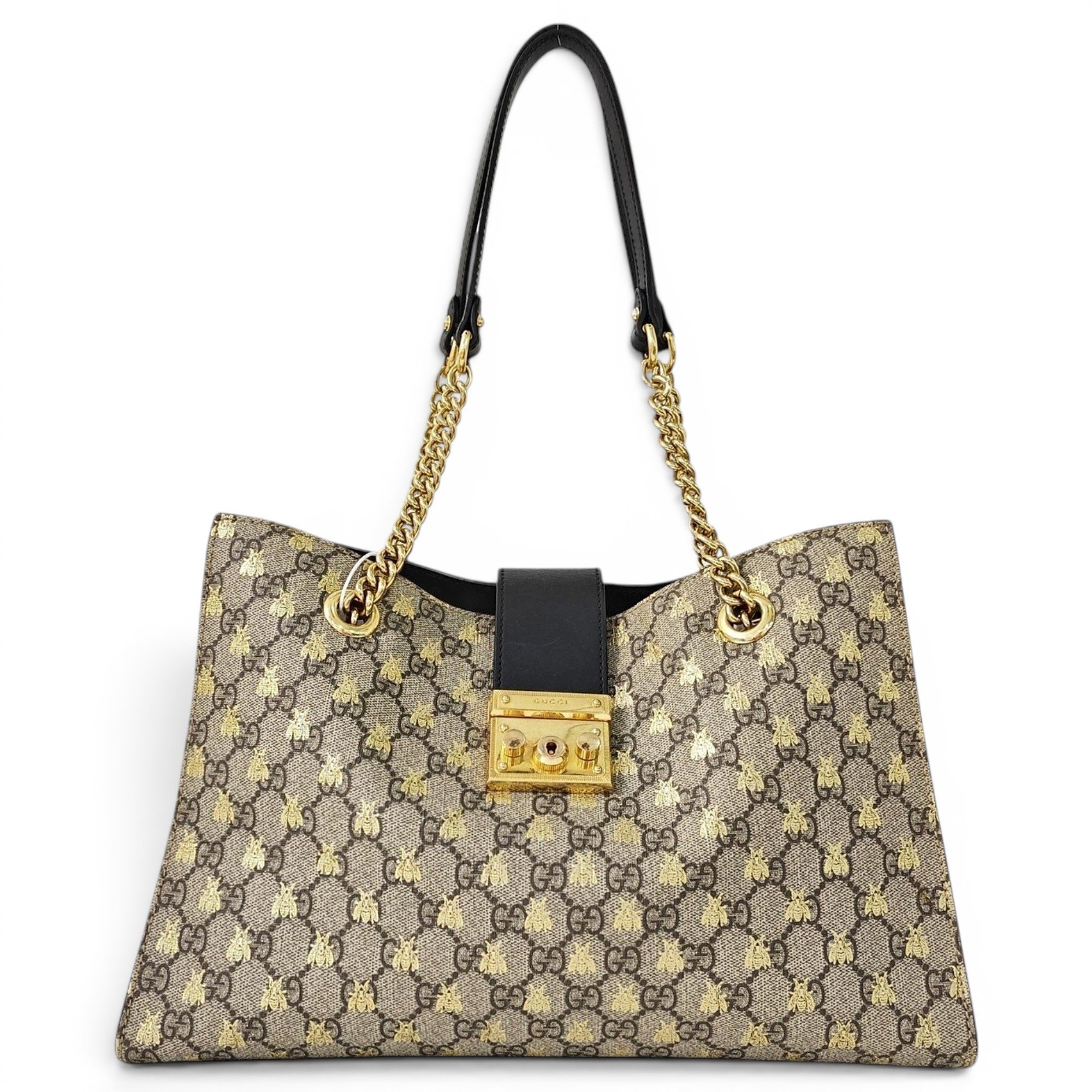 Padlock leather handbag
